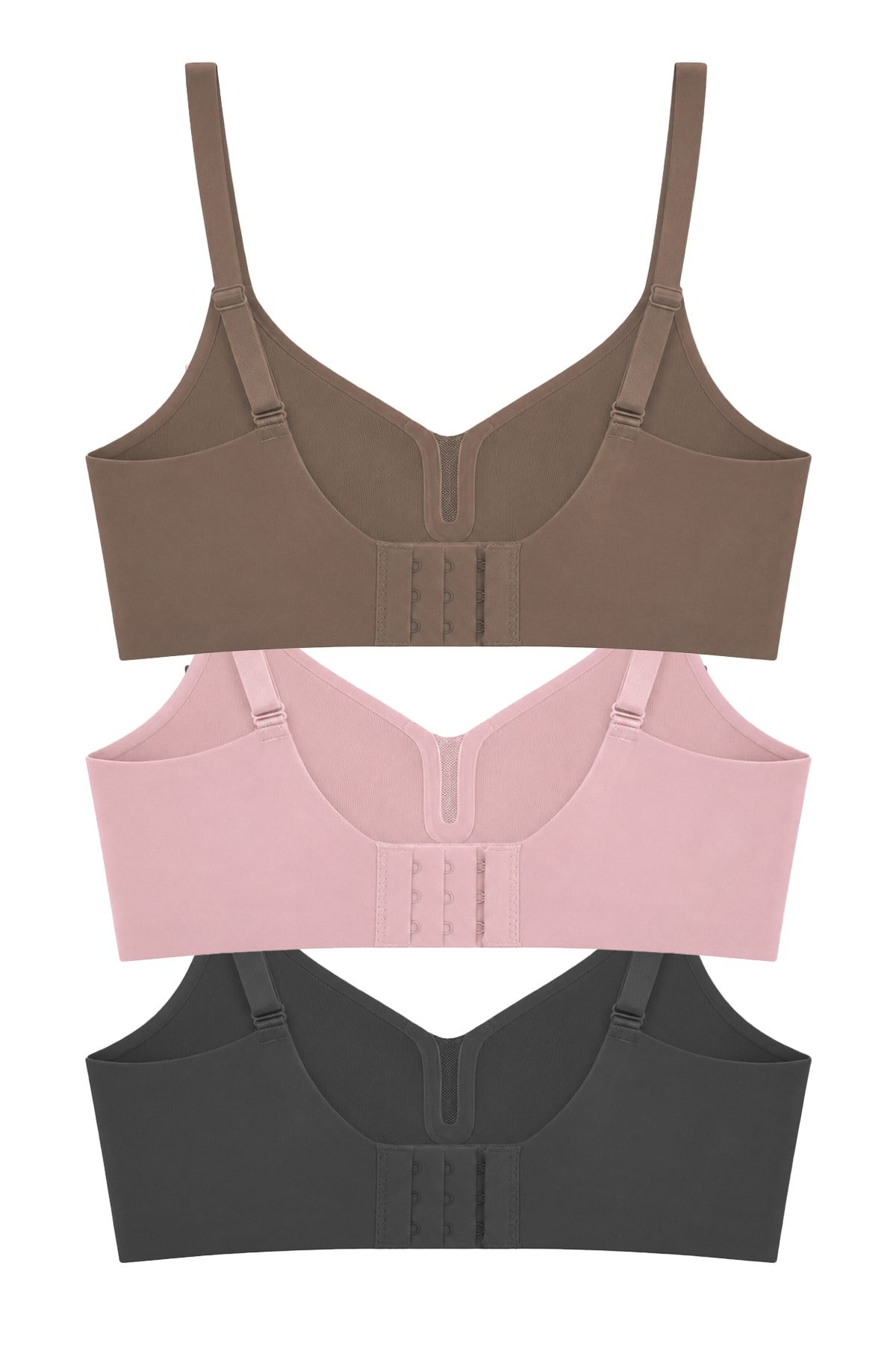 Seamless Bra - Eloria | Lazer Kesim Dikişsiz Balensiz İz Bırakmayan Tül Detaylı Sütyen 3lü Paket-2