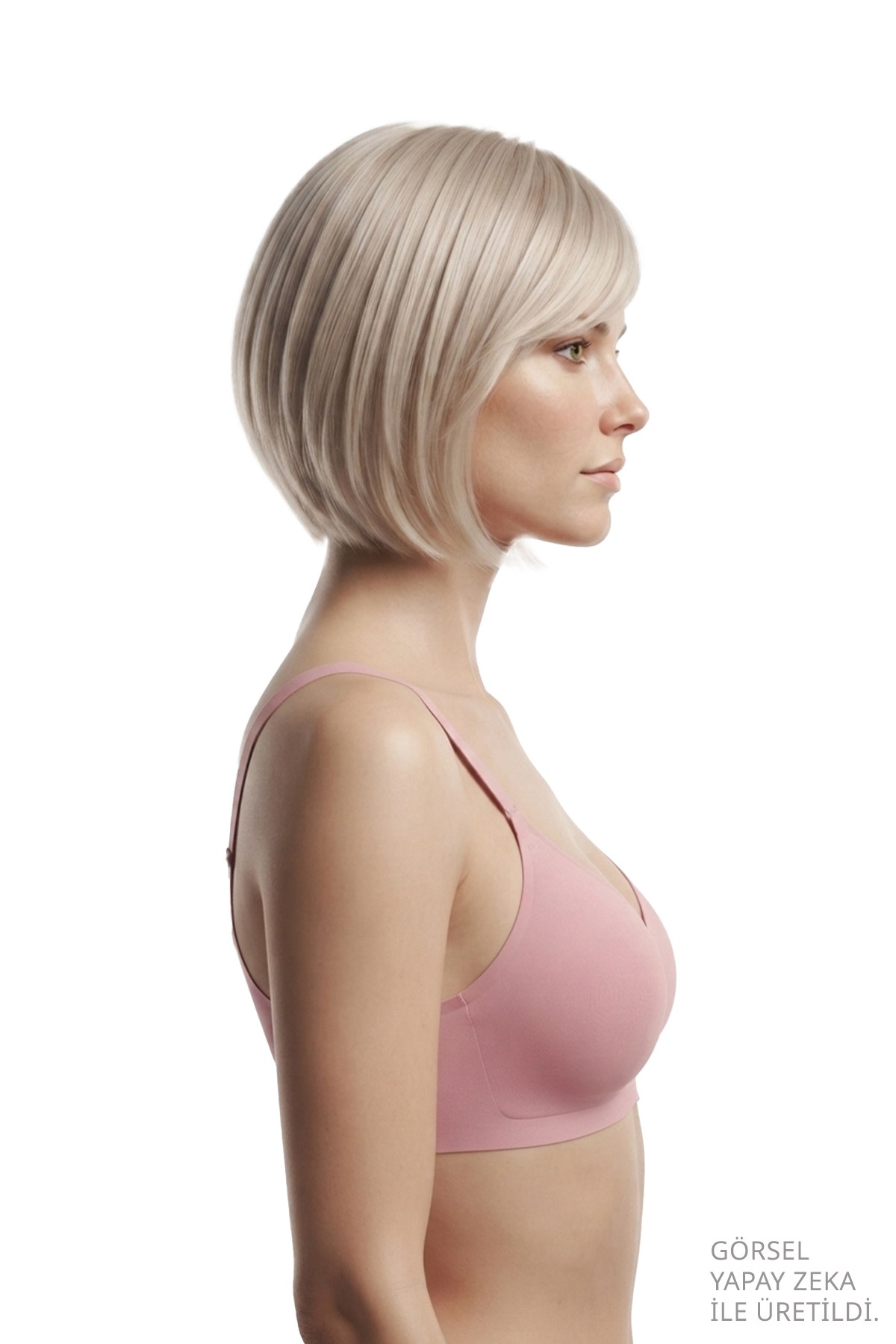 Seamless Bra - Eloria | Pudra Lazer Kesim Dikişsiz Balensiz İz Bırakmayan Tül Detaylı Kadın Sütyen