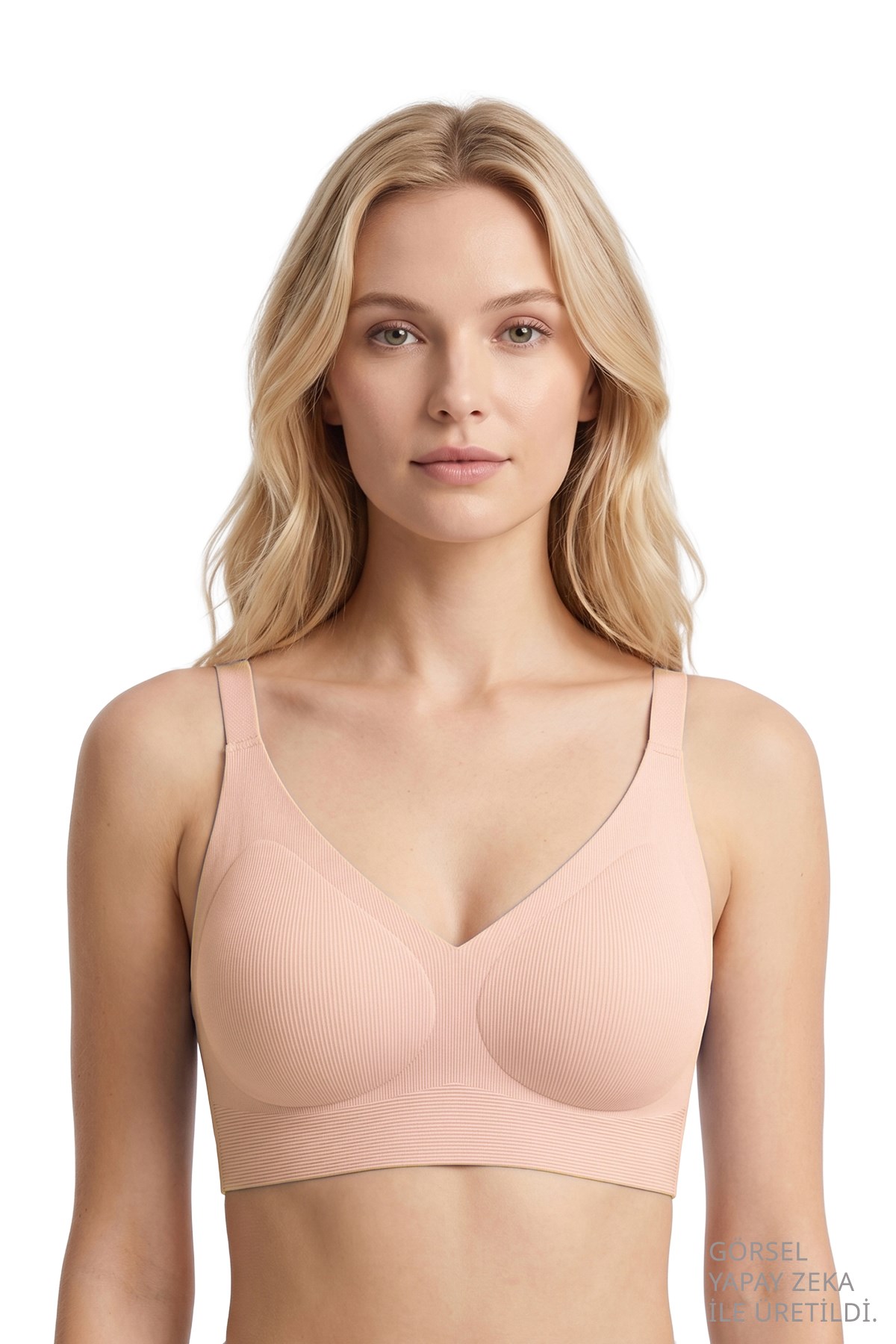 Seamless Bra - Velora | Ten Lazer Kesim Balensiz Rib Dokulu Dikişsiz Kadın Sütyen