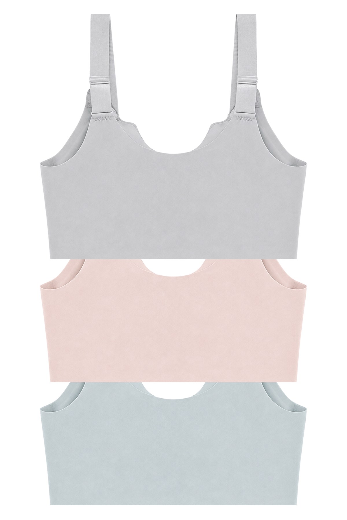 Seamless Bra - Larevia | Lazer Kesim Önden Düğmeli Tül Detaylı Kadın Sütyen 3lü Paket