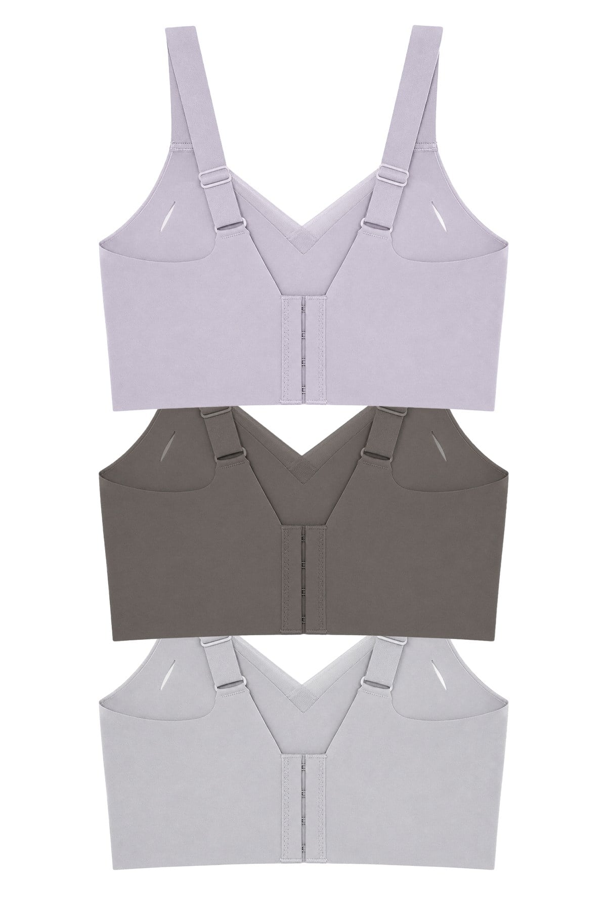 Seamless Bra - Elvora | Lazer Kesim Rib Dokulu Tül Detaylı Balensiz Kadın Sütyen 3lü Paket