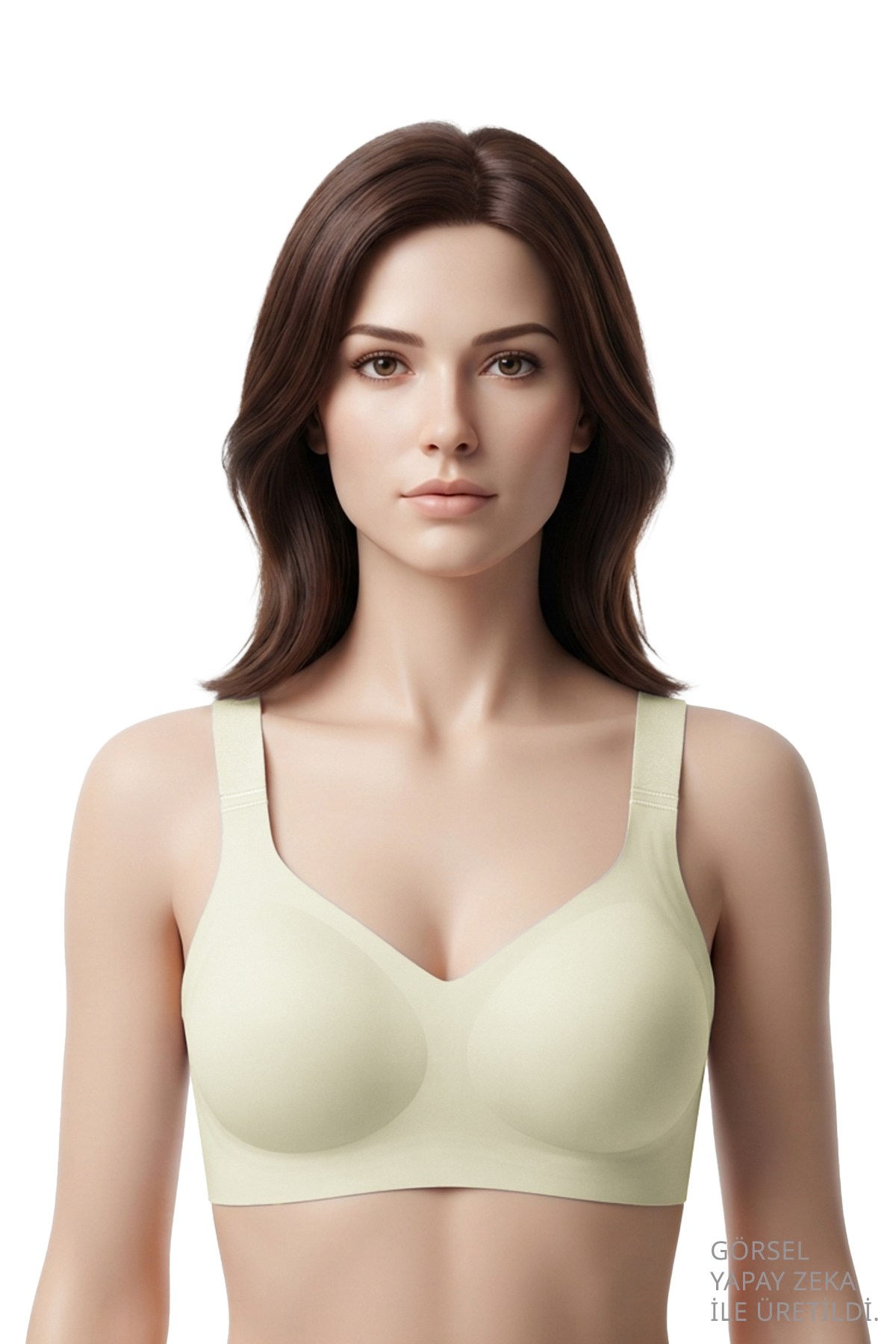Seamless Bra - Velisse | Krem Lazer Kesim Balensiz Toparlayıcı Minimizer Kadın Sütyen