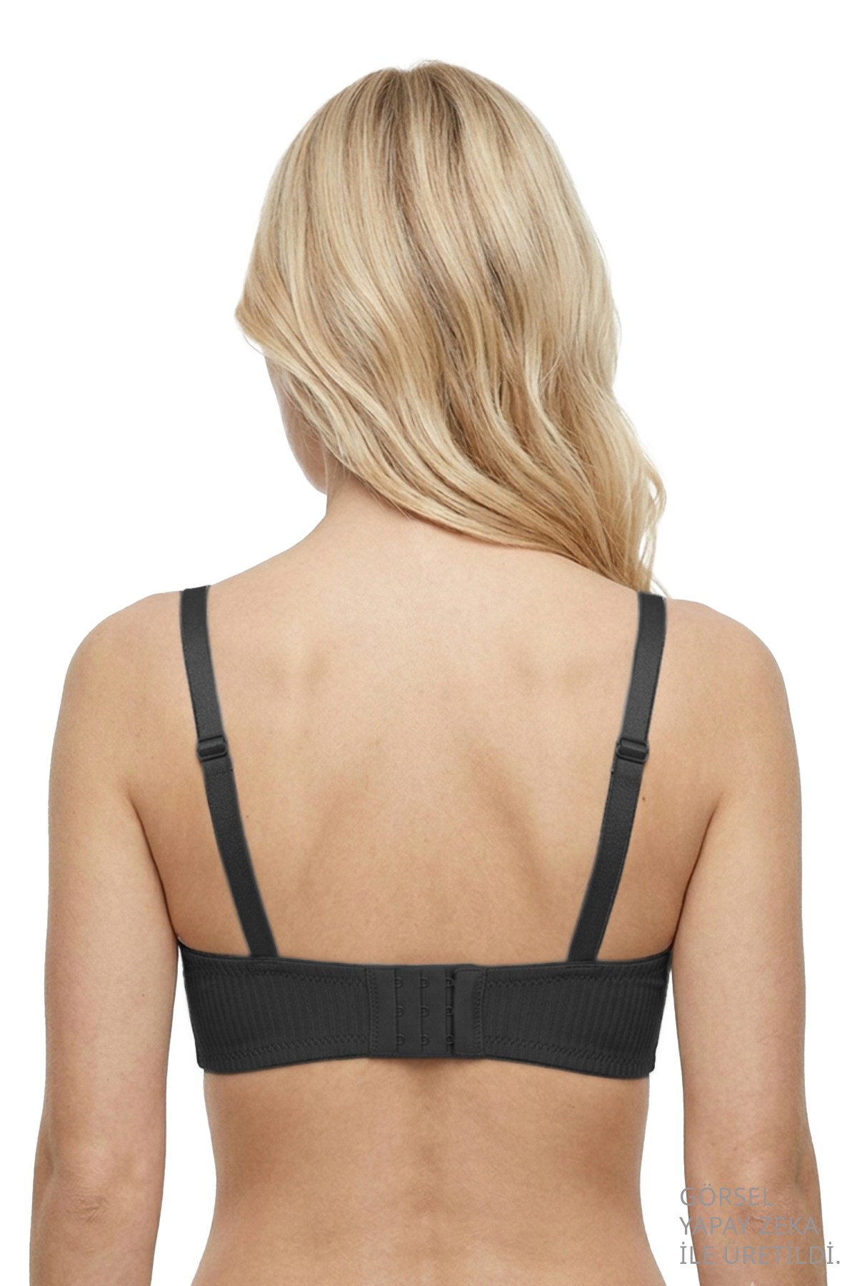 Seamless Bra - Rivelle | Siyah Mikro Çizgi Desenli Balensiz Günlük Kadın Sütyen