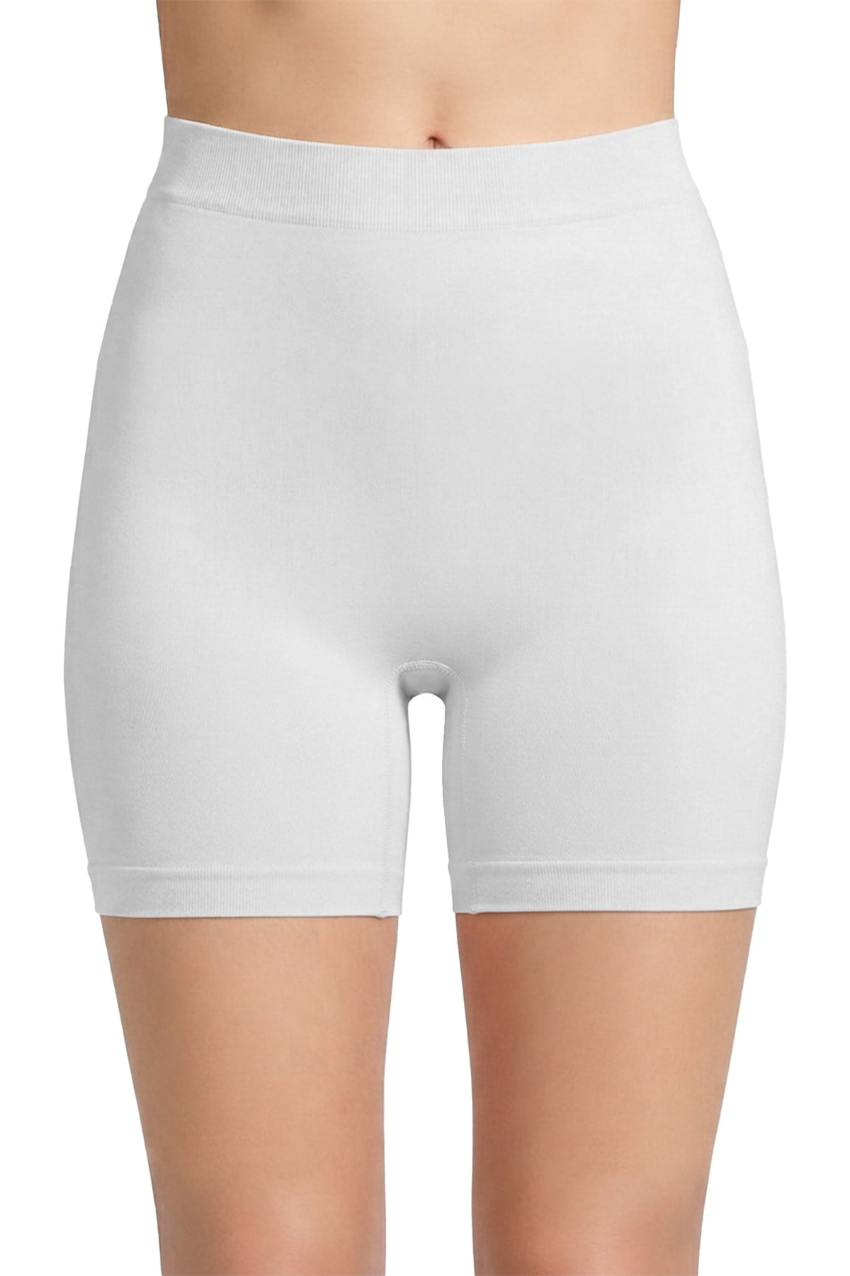Cottonhill Premium - Kadın Beyaz Ultra-Rahat Seamless Yüksek Bel Uzun Paça Boxer