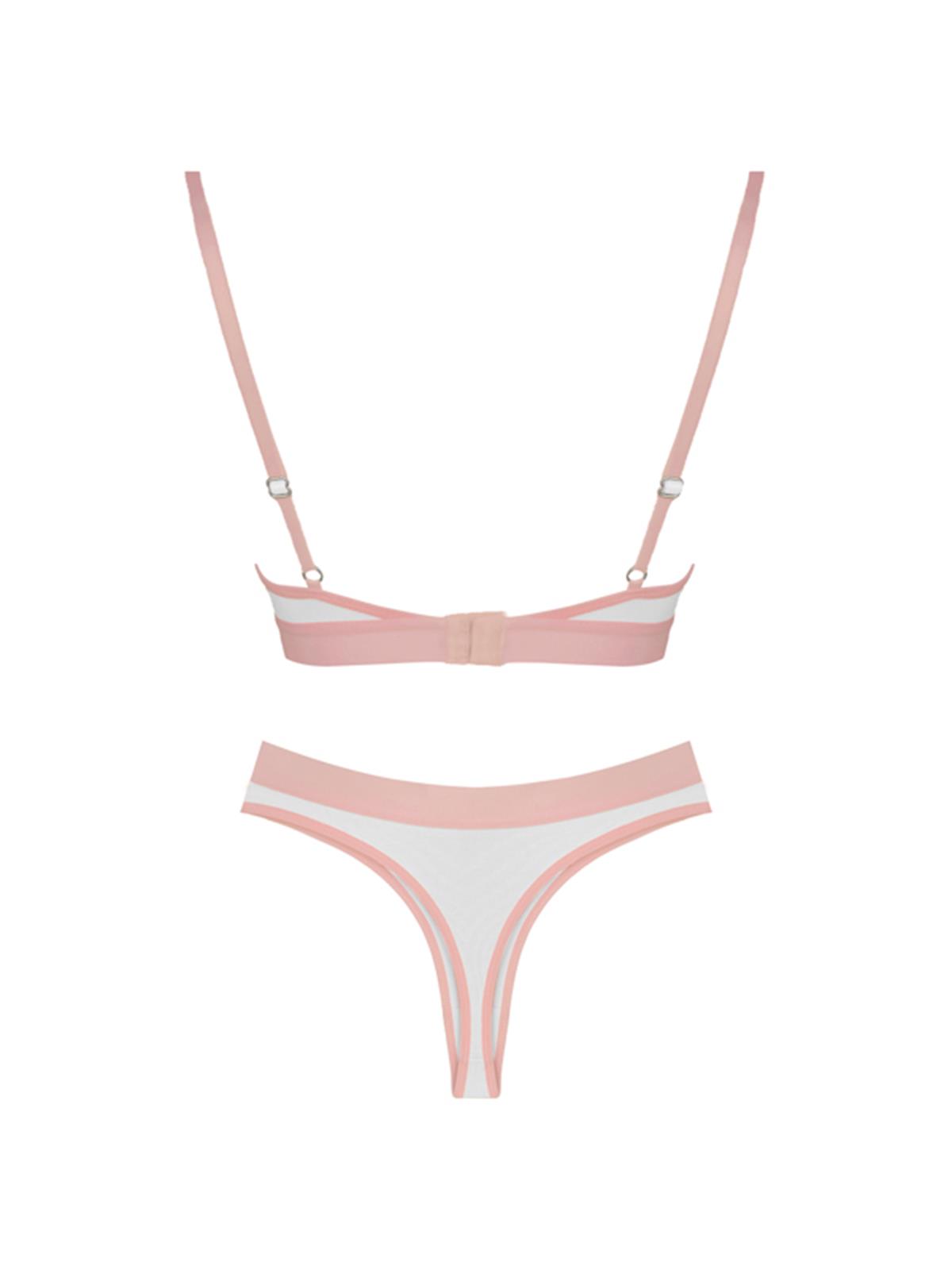 Beyaz Pamuklu Lastik Detaylı Ayarlanabilir Askılı Kadın Sütyen Takımı