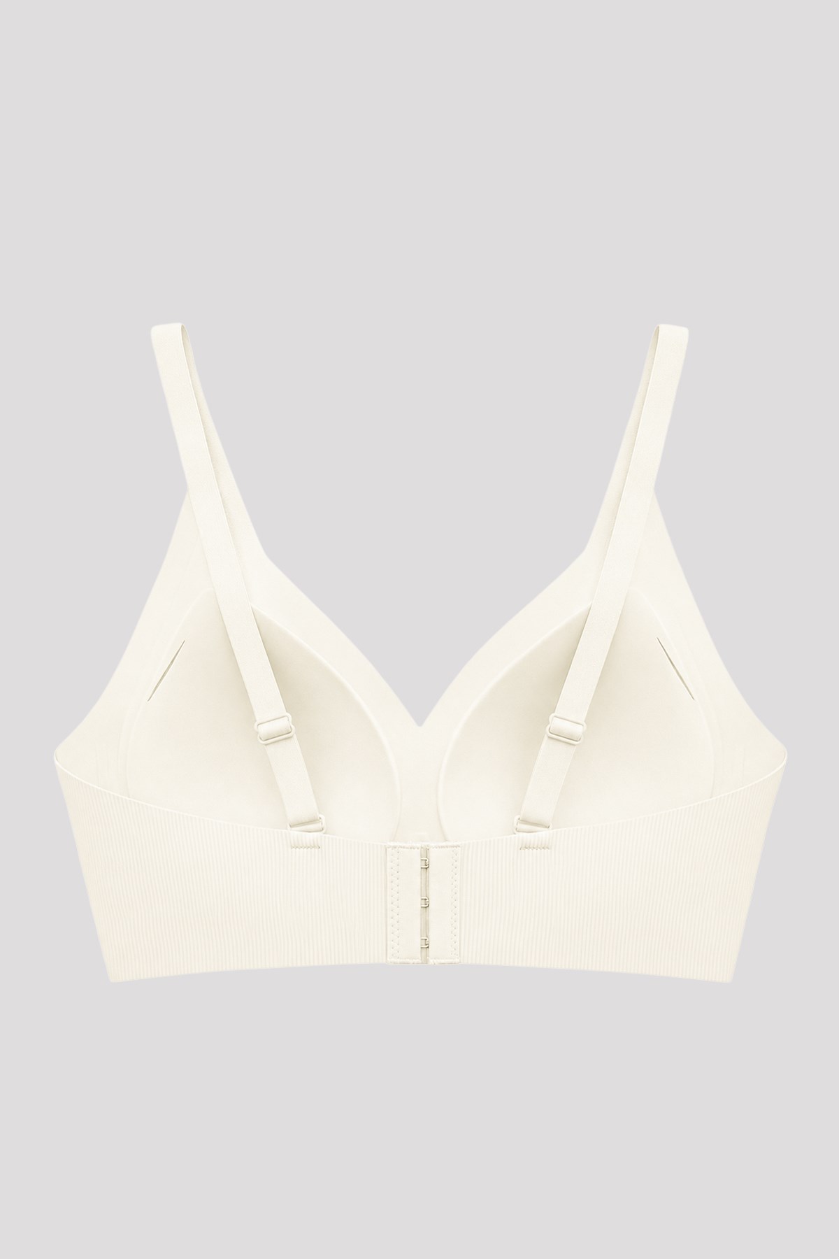 Seamless Bra - Velora | Krem Lazer Kesim Balensiz Rib Dokulu Dikişsiz Kadın Sütyen