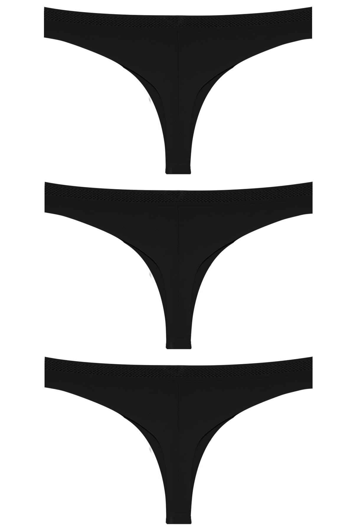 Basic Lazer Kesim File Lastikli Brezilya Külot 3lü Paket - 4