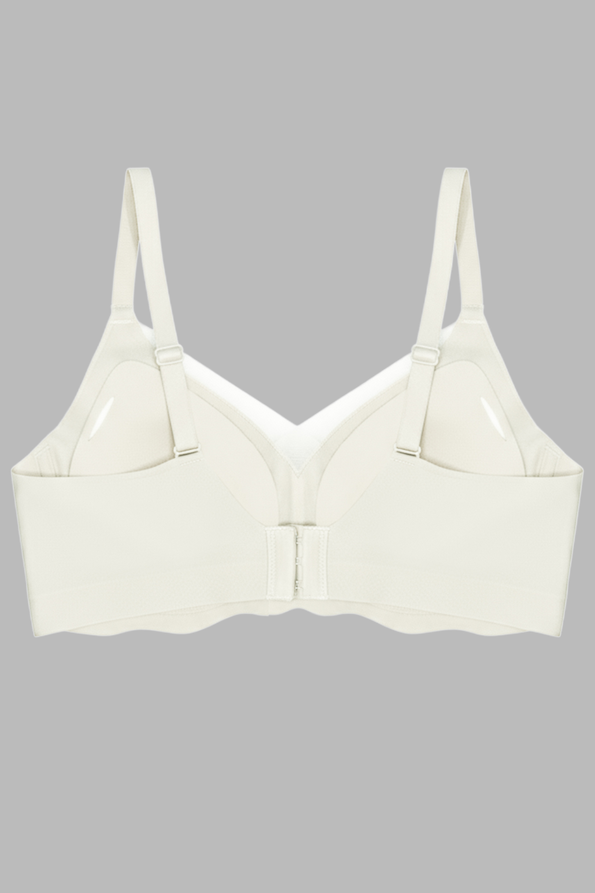 Seamless Bra - Touch | Krem Lazer Kesim Dikişsiz Tül ve Dalga Detaylı Balensiz Kadın Sütyen