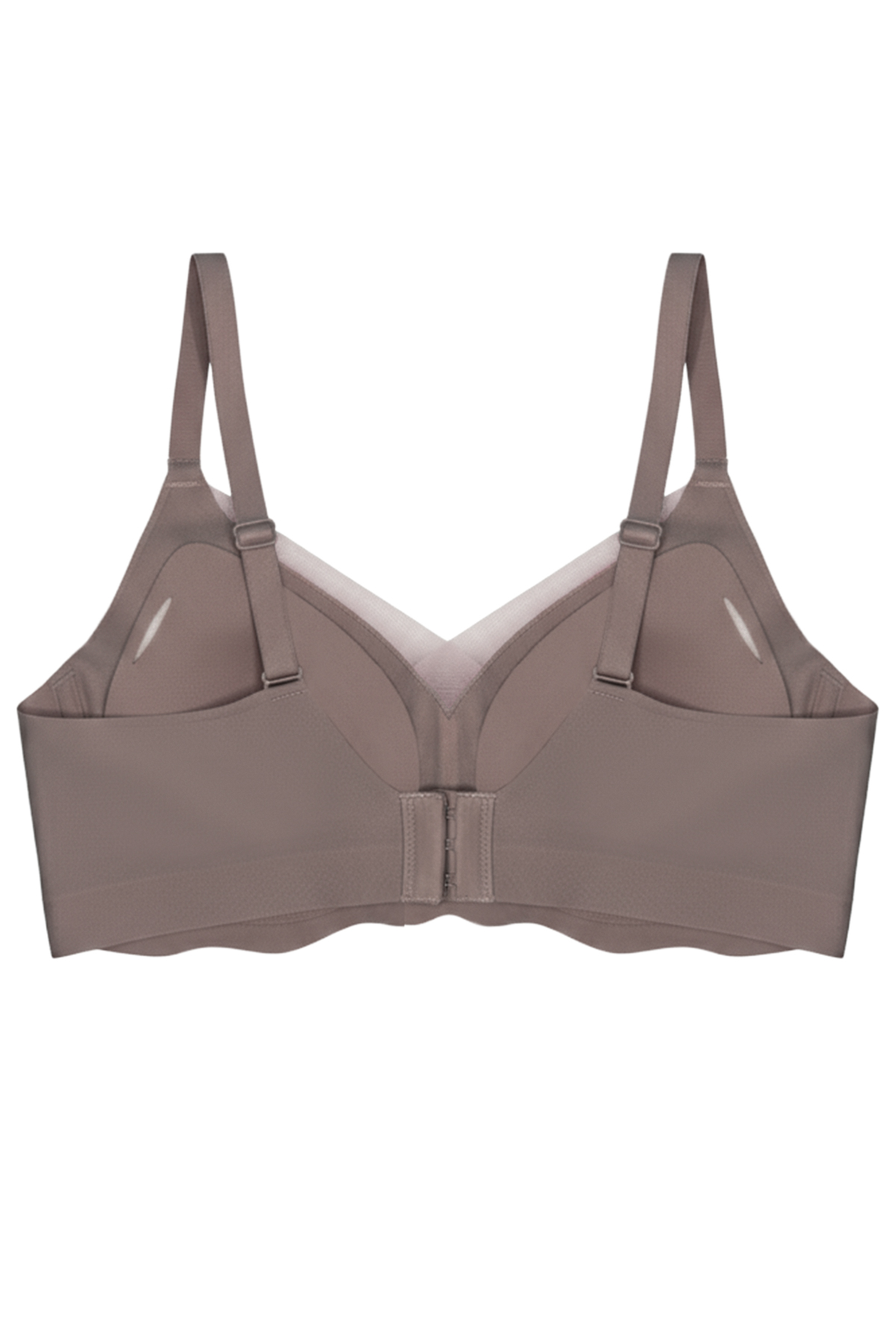 Seamless Bra - Touch | Kahverengi Lazer Kesim Dikişsiz Tül ve Dalga Detaylı Balensiz Kadın Sütyen