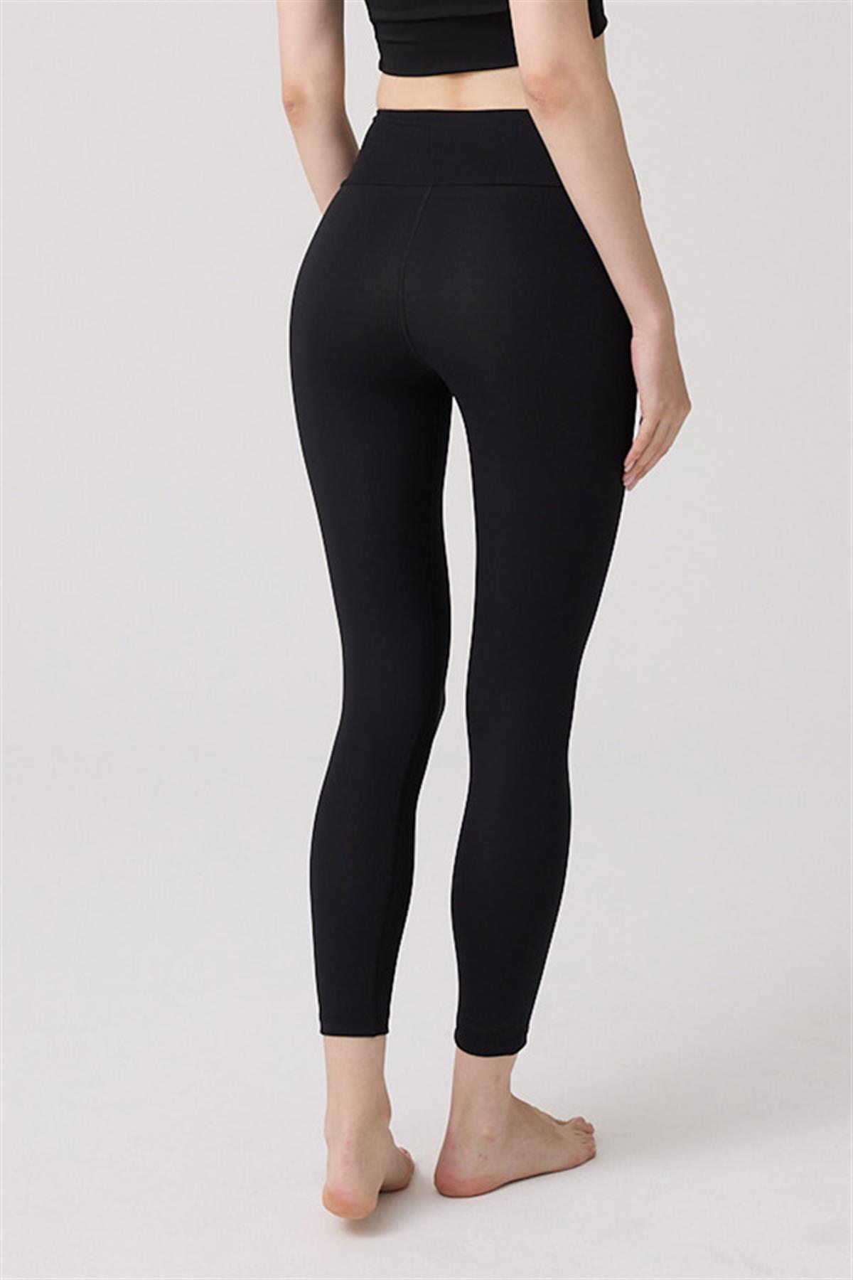 Siyah Toparlayıcı Yüksek Bel Kadın Spor Tayt