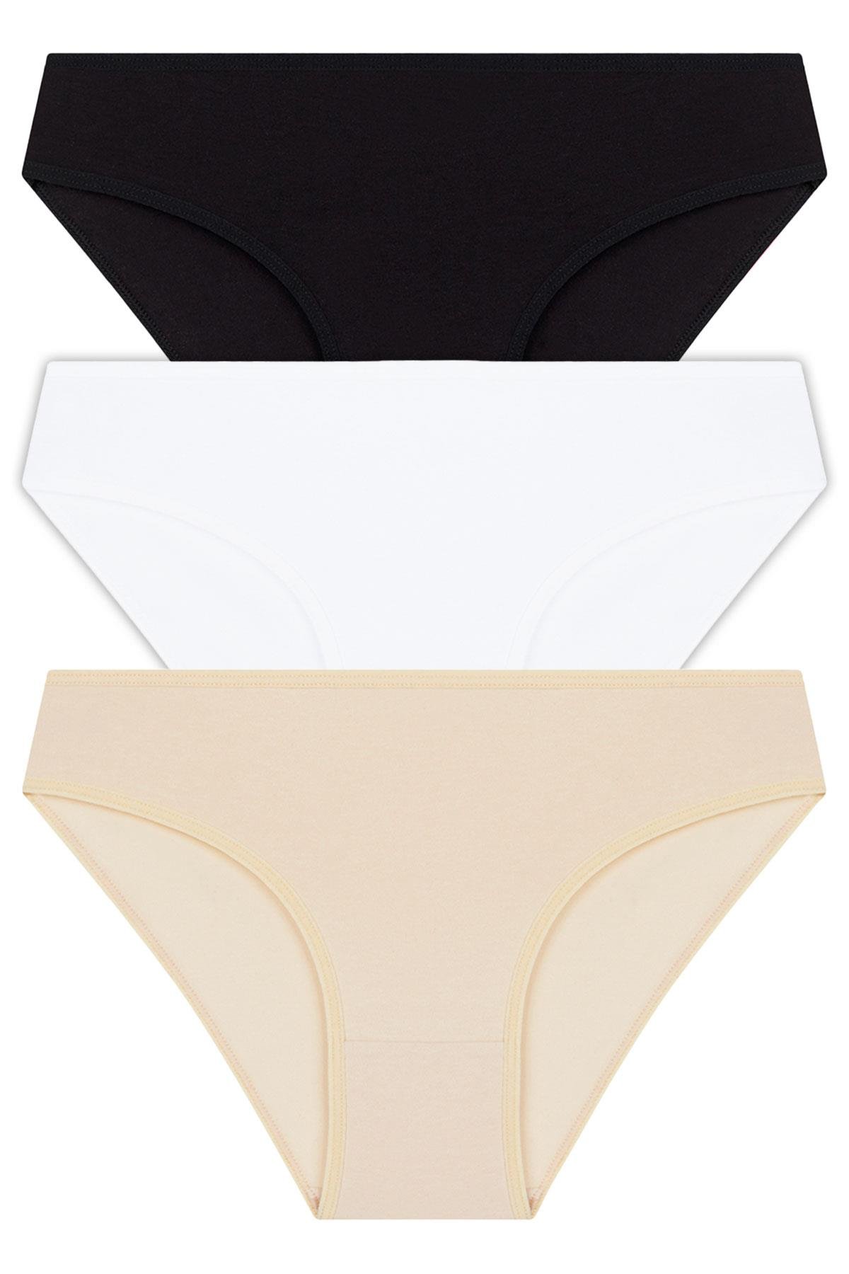 Basic Pamuklu Kadın Bikini Külot 3lü Paket - 8