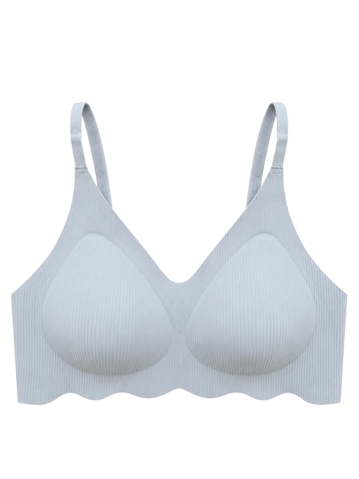 Seamless Bra - Elara | Gri Lazer Kesim Balensiz İnce Fitil Dokulu Dikişsiz Kadın Sütyen