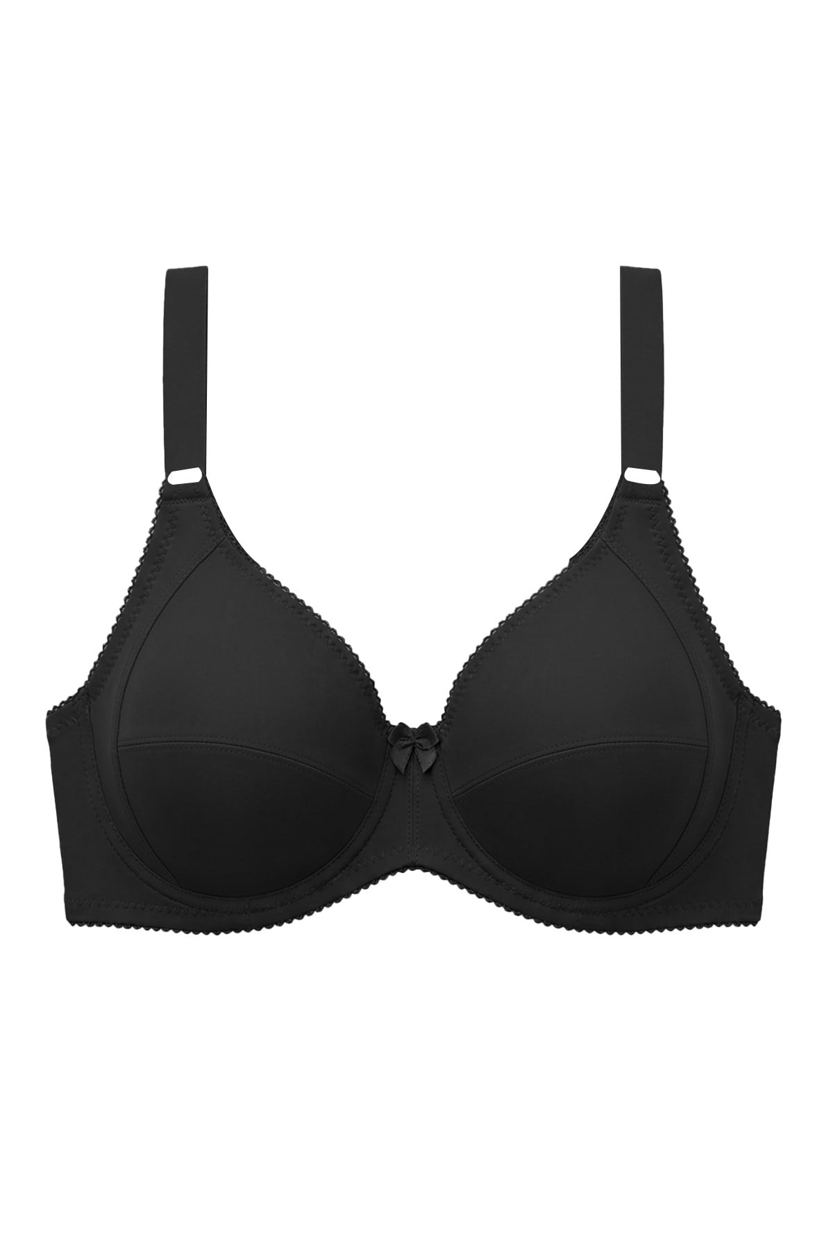 Bra - Novia | Siyah Büyük Beden Micro Balenli Minimizer Ayarlanabilir Askılı Kadın Sütyen