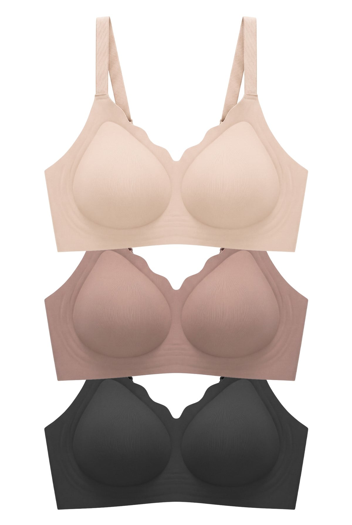 Seamless Bra - Smooth | Lazer Kesim Balensiz Ayarlanabilir Askılı Dikişsiz Kadın Sütyen 3lü Paket