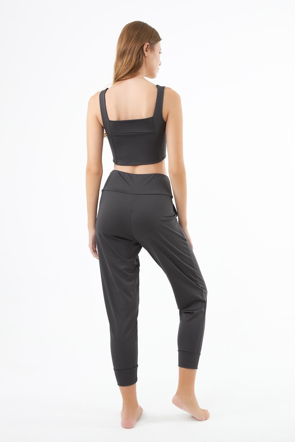 Füme Kare Yaka Crop Top Büstiyer