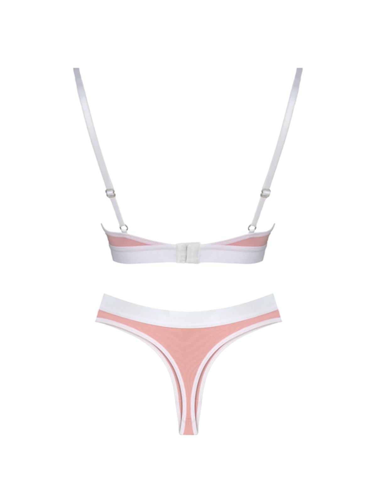 Pudra Pamuklu Lastik Detaylı Ayarlanabilir Askılı Kadın Sütyen Takımı