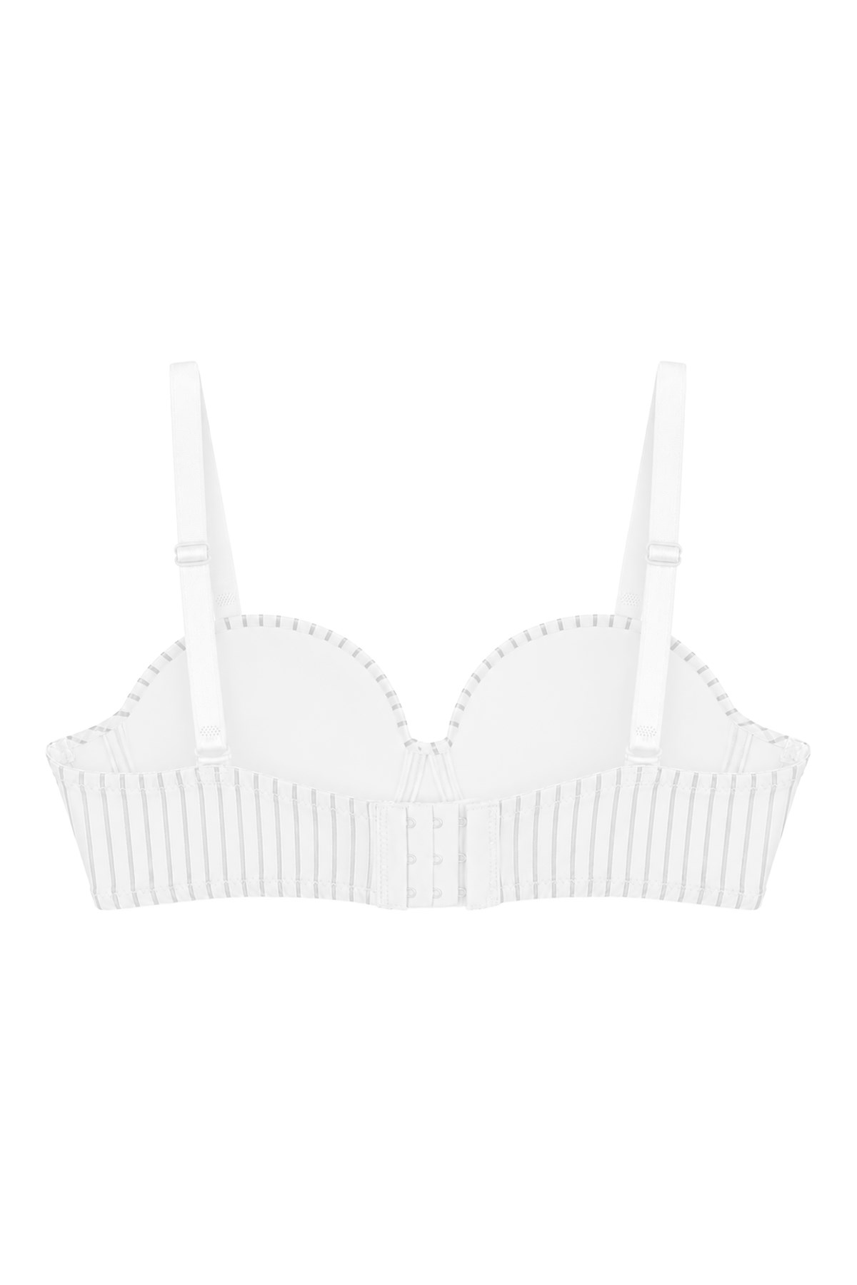 Seamless Bra - Striva | Beyaz Mikro Çizgi Desenli Balenli Toparlayıcı Kadın Sütyen