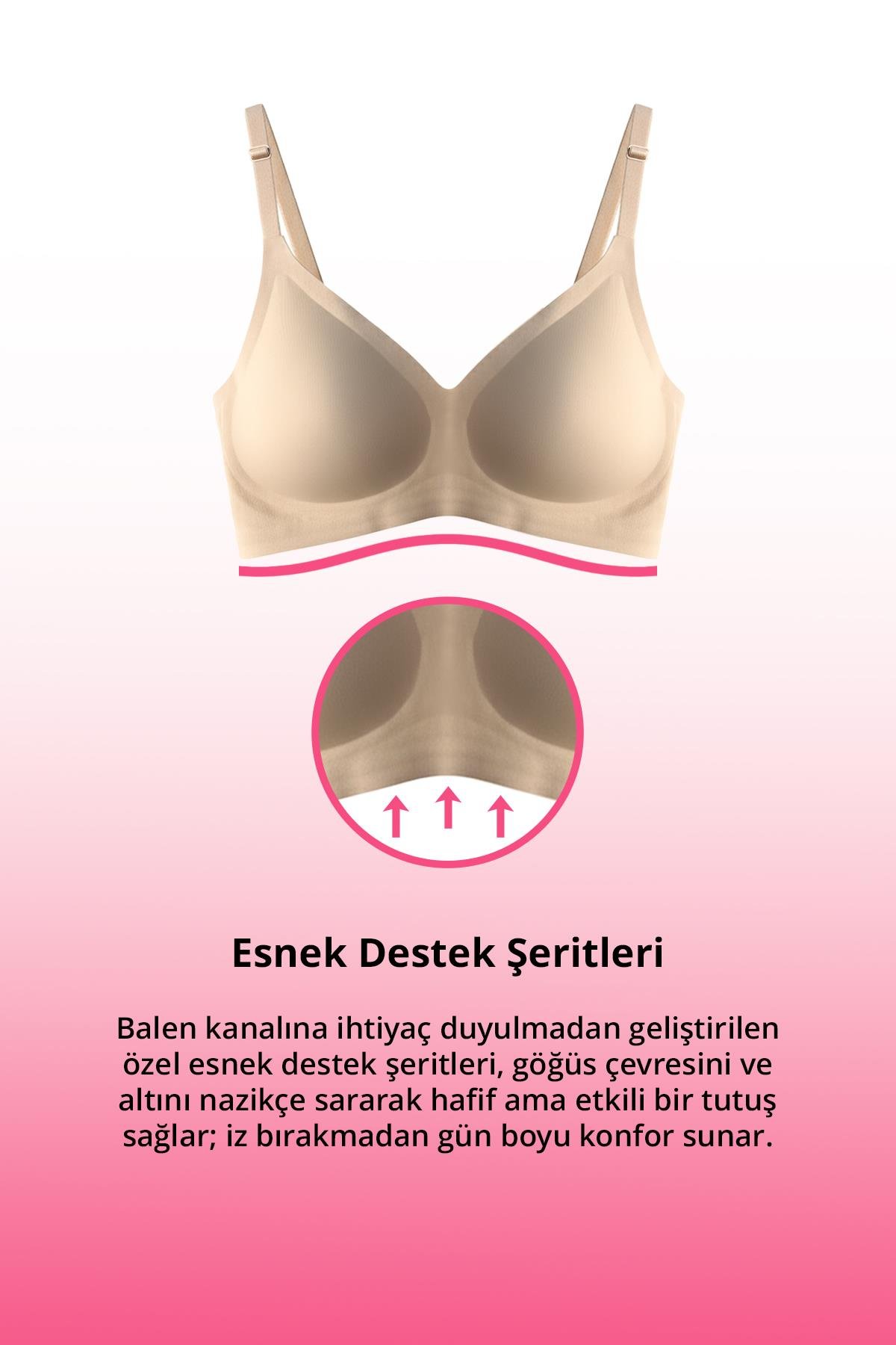 Seamless Bra - Pure | Ten Lazer Kesim Dikişsiz Ayarlanabilir Askılı Balensiz Kadın Sütyen