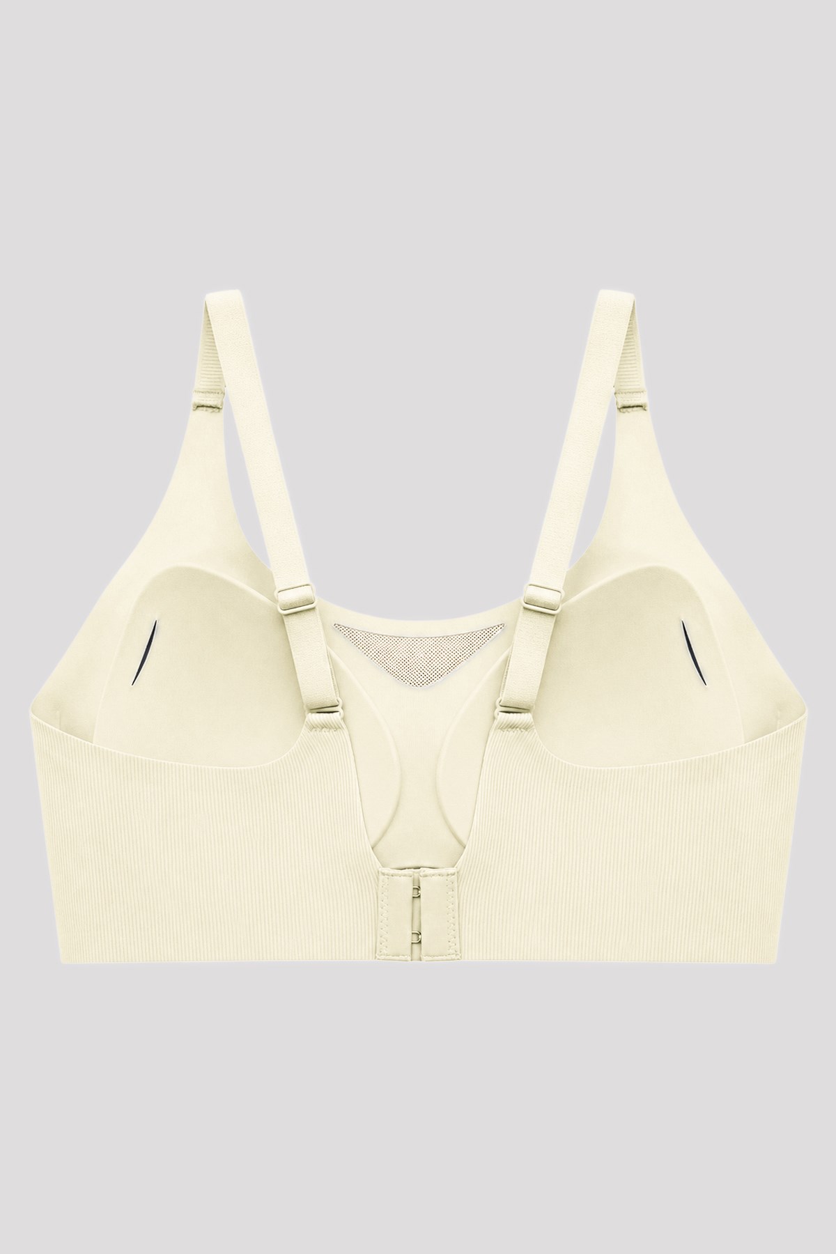 Seamless Bra - Avena | Krem Lazer Kesim Balensiz Çizgi Dokulu Tül Detaylı Kadın Sütyen