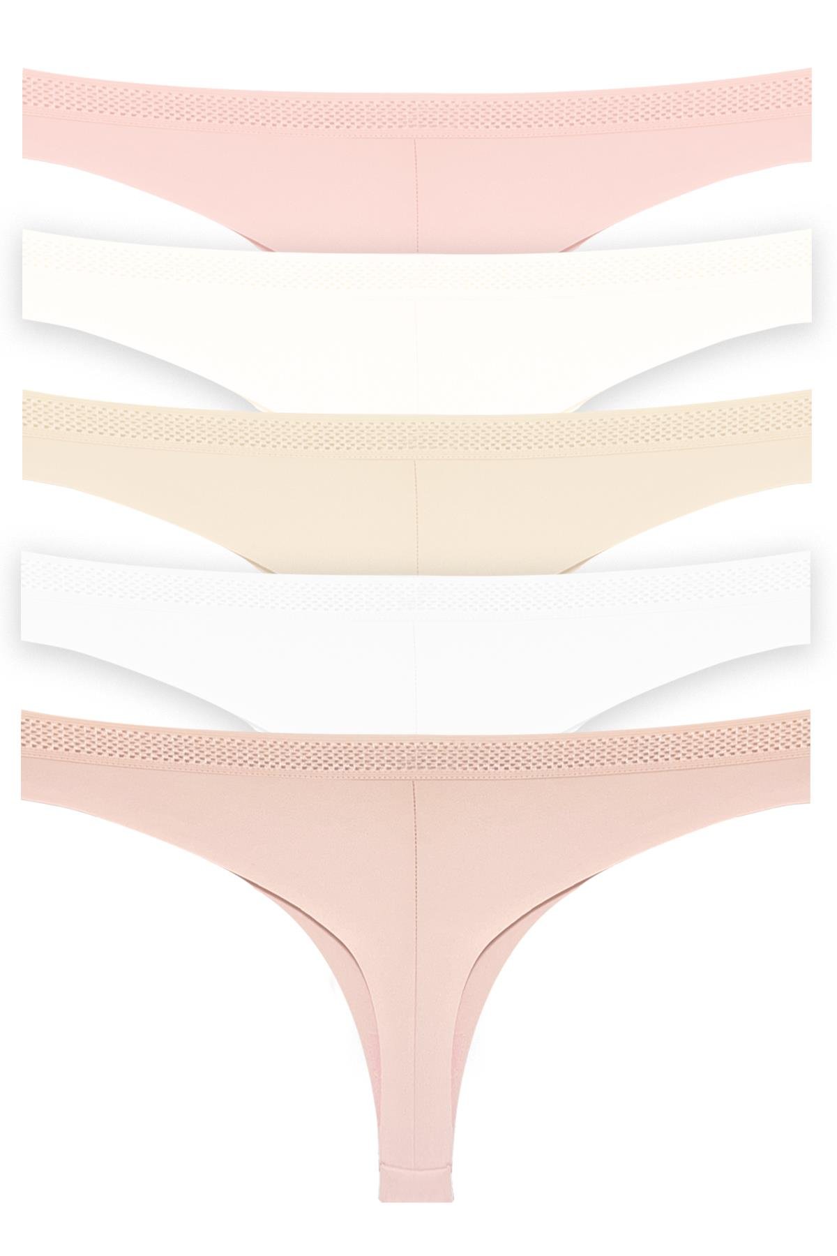 Basic Lazer Kesim File Lastikli Brezilya Külot 5li Paket