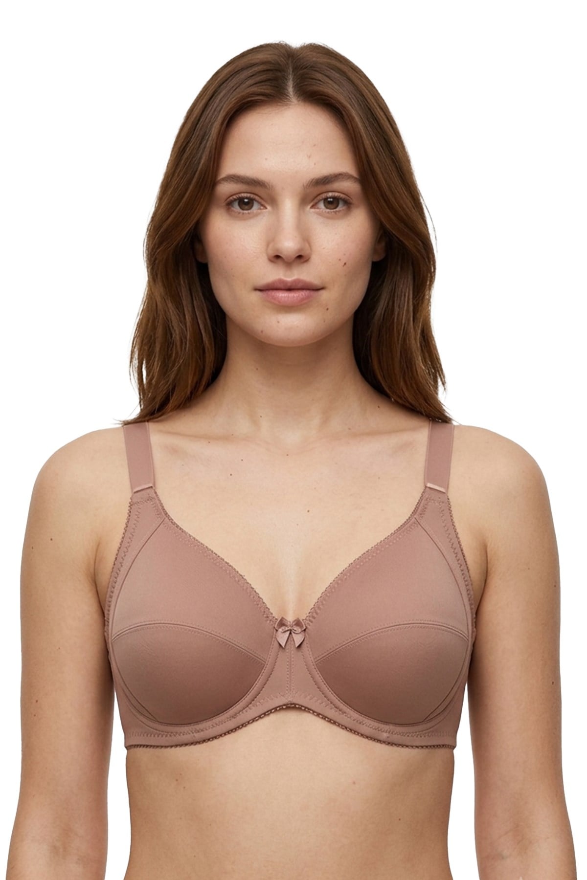 Bra - Novia | Kahverengi Büyük Beden Micro Balenli Minimizer Ayarlanabilir Askılı Kadın Sütyen