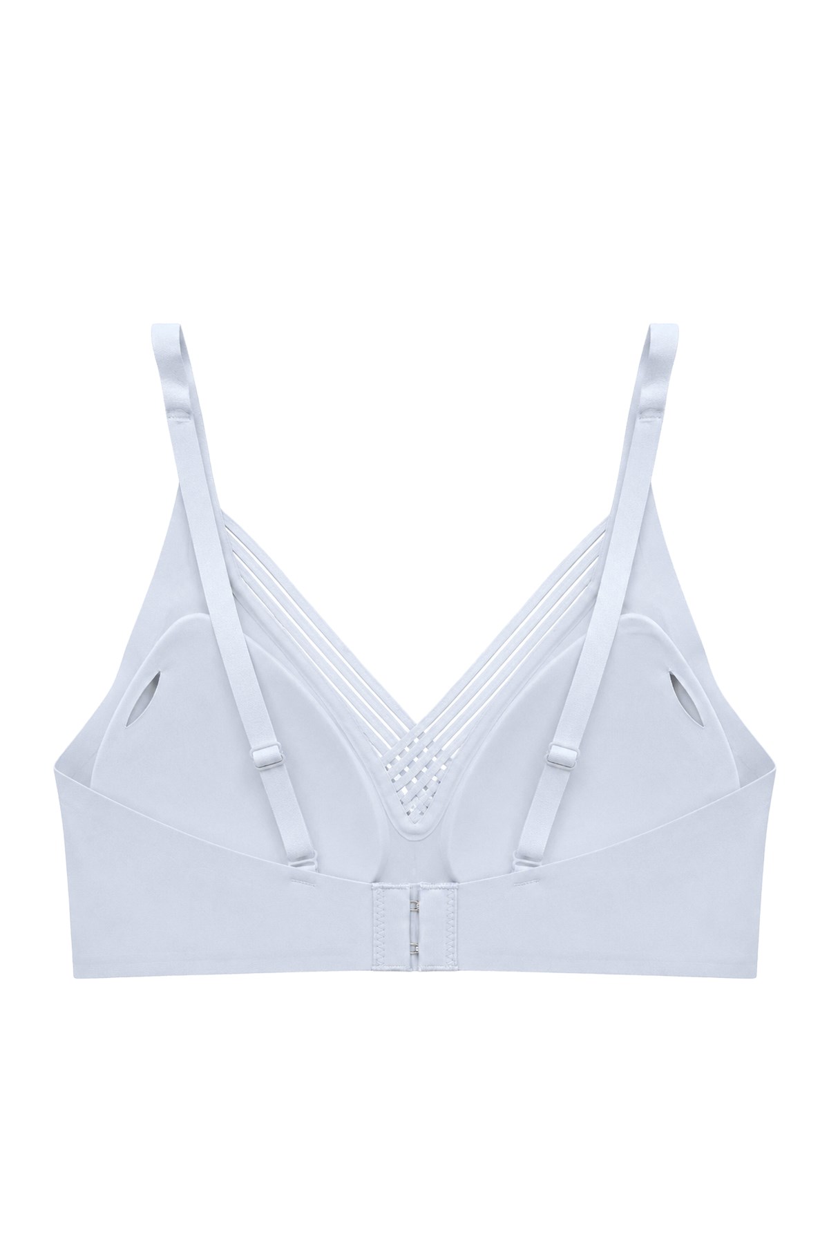 Seamless Bra - Lucent | Gri Lazer Kesim Balensiz Ön Çapraz Şerit Detaylı Kadın Sütyen