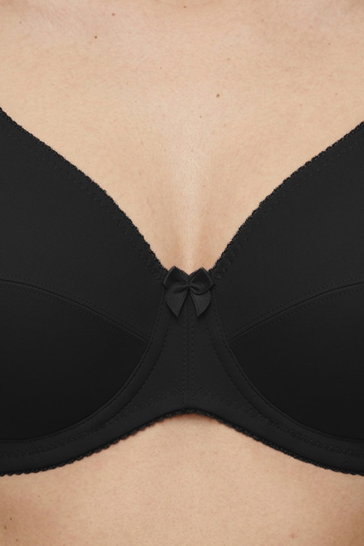 Bra - Novia | Siyah Büyük Beden Micro Balenli Minimizer Ayarlanabilir Askılı Kadın Sütyen