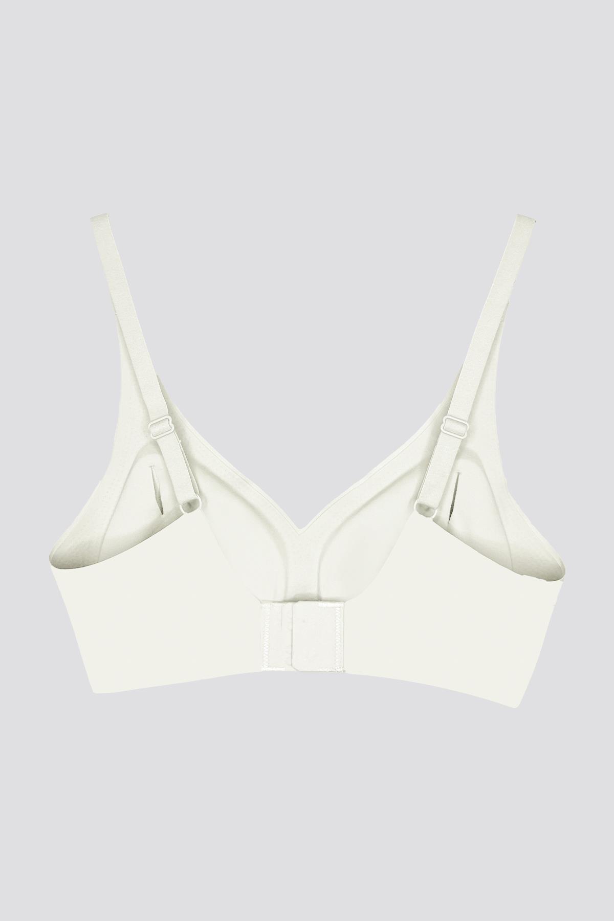 Seamless Bra - Wave | Krem Lazer Kesim Dikişsiz Dalga Detaylı Balensiz Kadın Sütyen