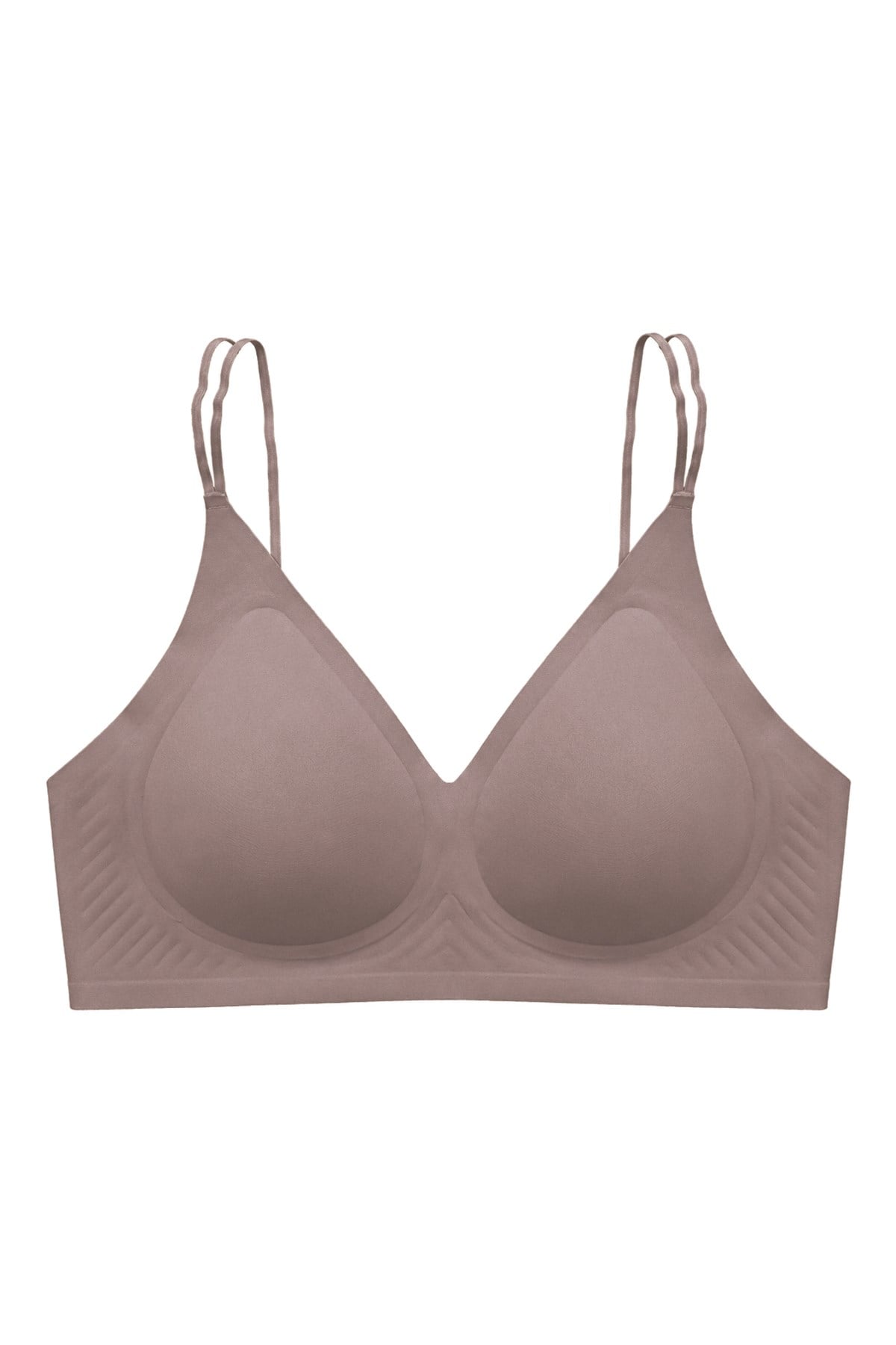 Seamless Bra - Viora | Kahverengi Lazer Kesim Balensiz Kontur Kabartma Detaylı Dikişsiz Kadın Sütyen