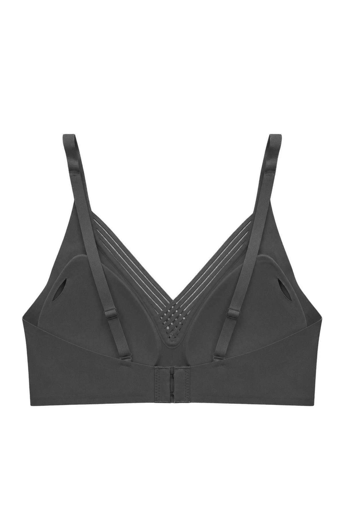 Seamless Bra - Lucent | Siyah Lazer Kesim Balensiz Ön Çapraz Şerit Detaylı Kadın Sütyen