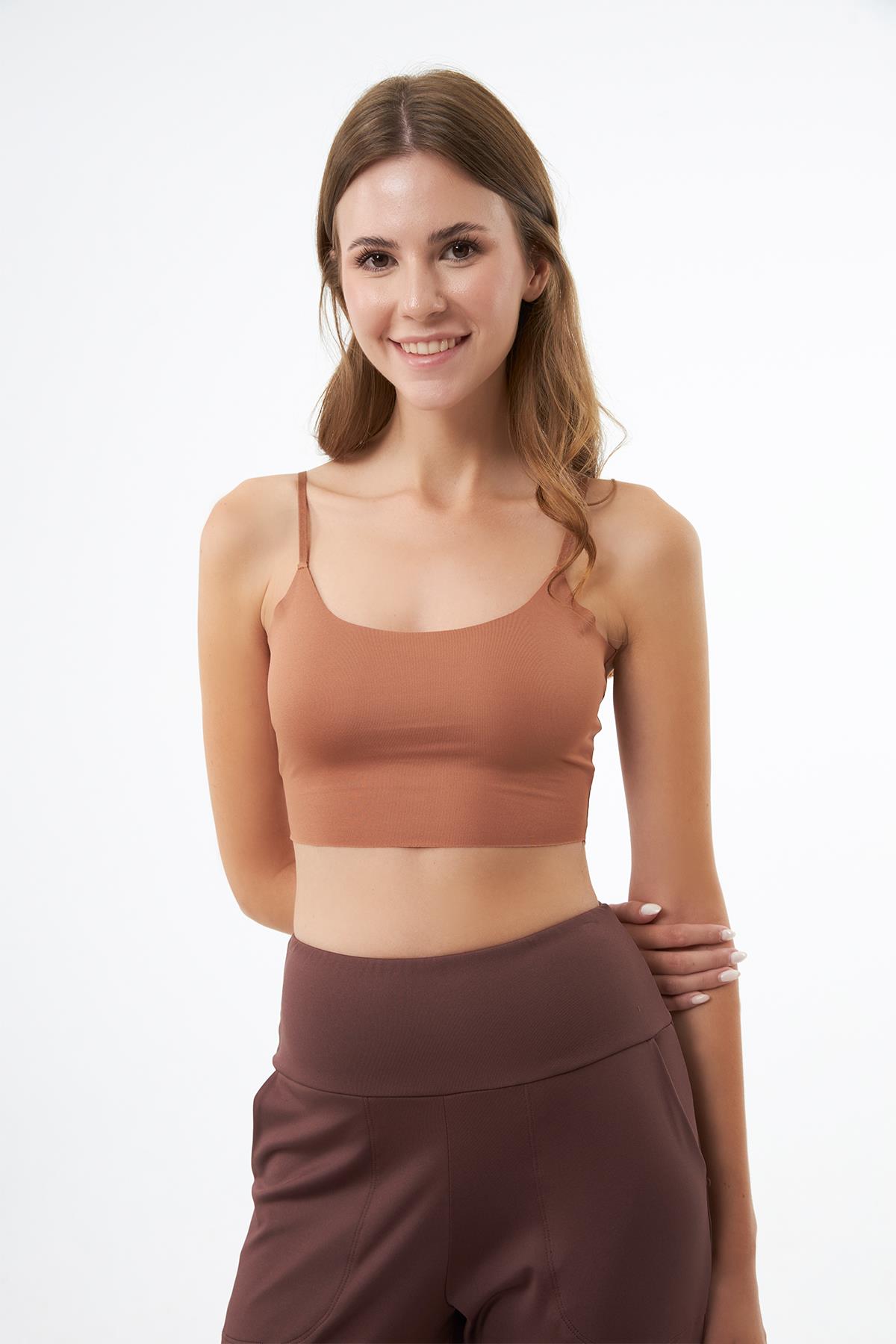 Ayarlanabilir İnce Askılı Lazer Kesim Crop Büstiyer 3lü Paket-7