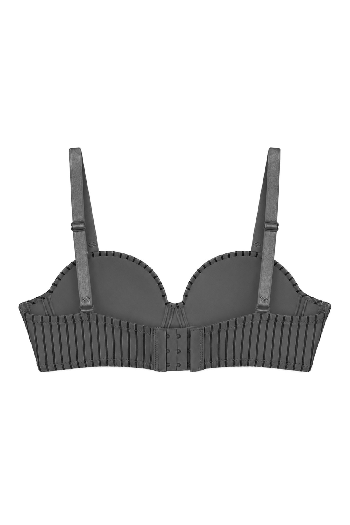 Seamless Bra - Striva | Siyah Mikro Çizgi Desenli Balenli Toparlayıcı Kadın Sütyen