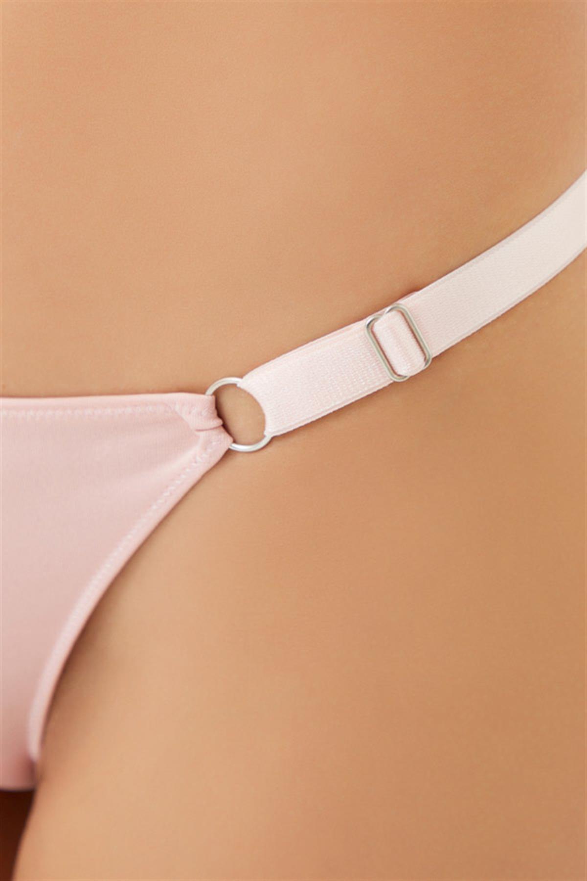 Halka Detaylı Ayarlanabilir Lastikli Kadın Tanga Külot 3lü Paket - 2