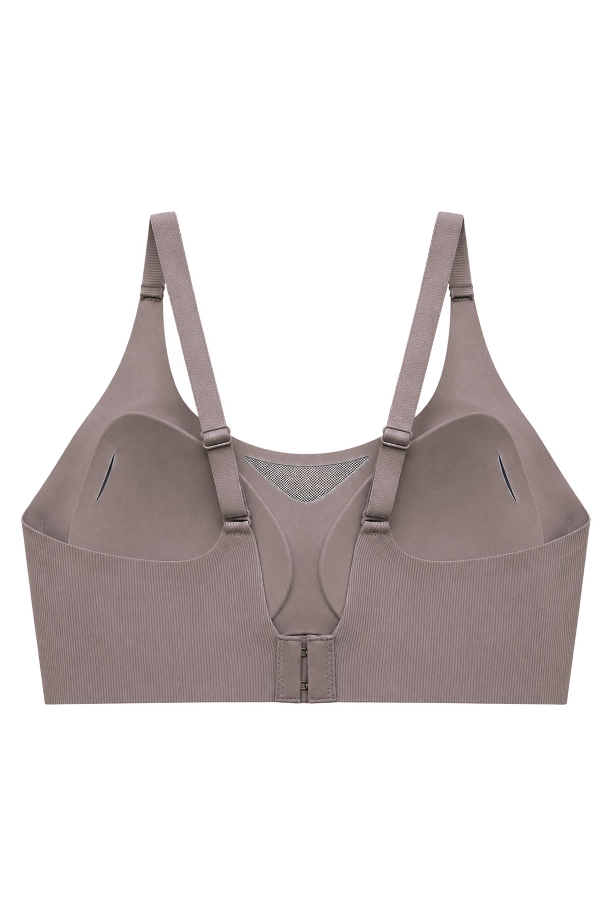 Seamless Bra - Avena | Kahverengi Lazer Kesim Balensiz Çizgi Dokulu Tül Detaylı Kadın Sütyen