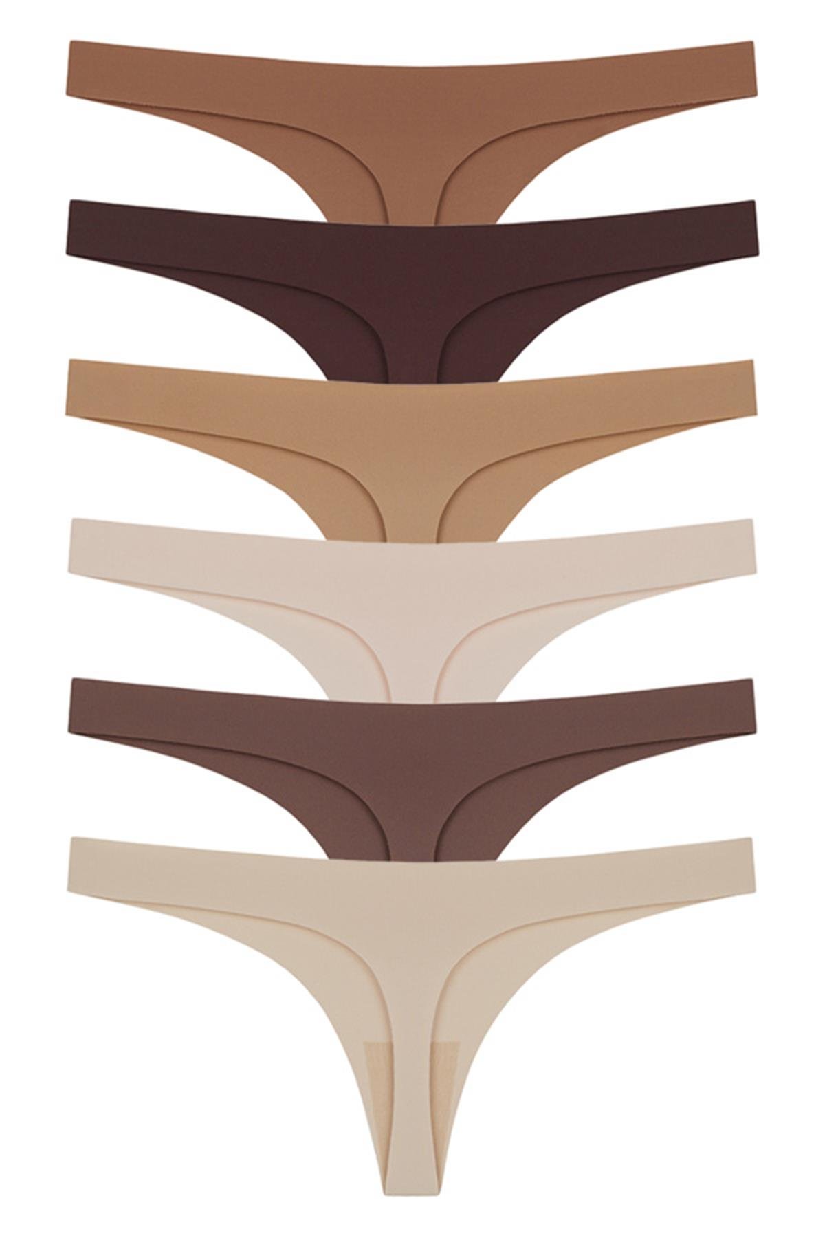 Lazer Kesim Kadın Tanga Külot 6lı Paket