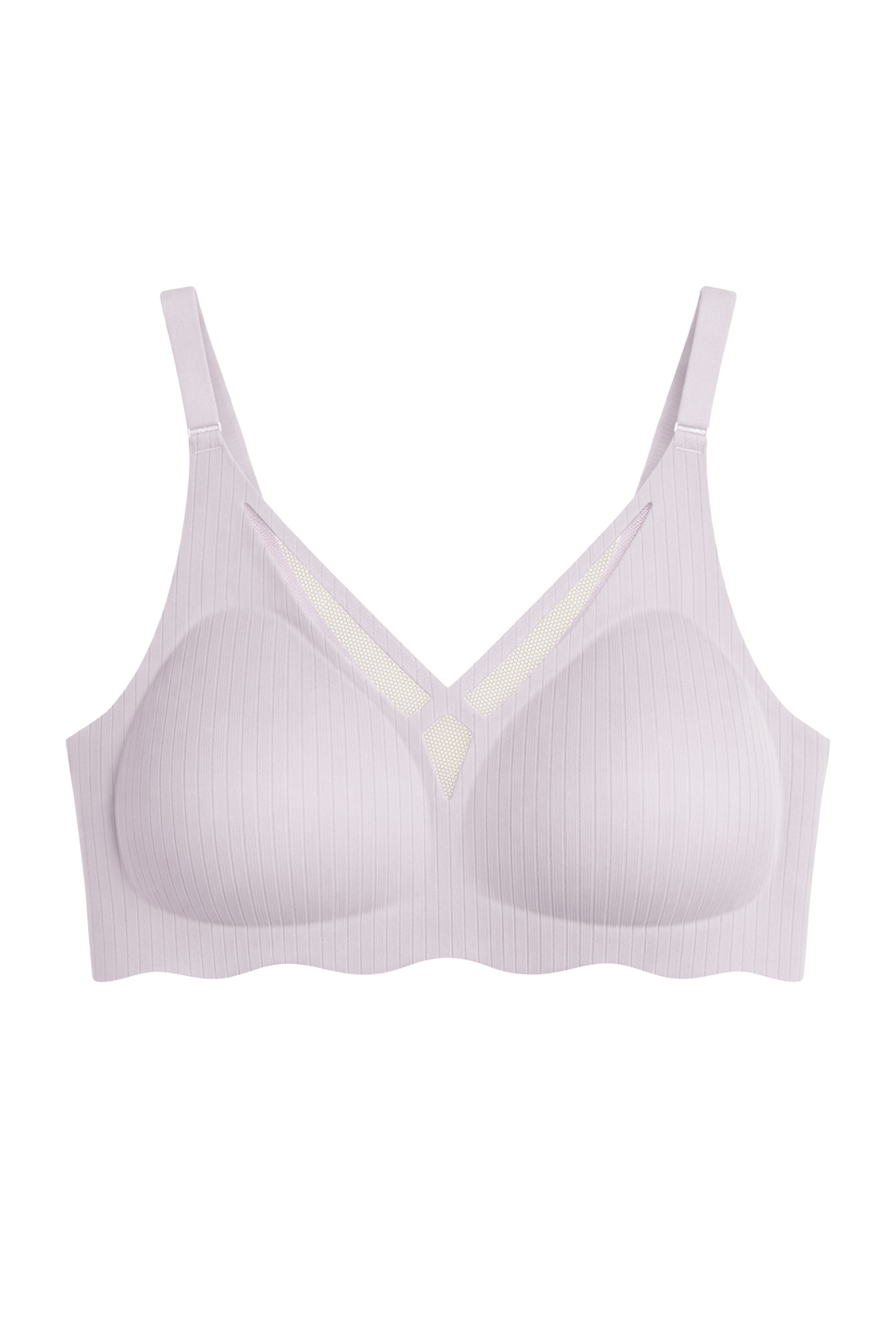 Seamless Bra - Liny | Lila Lazer Kesim Dikişsiz Çizgi Desenli Dekolteli Kadın Sütyen