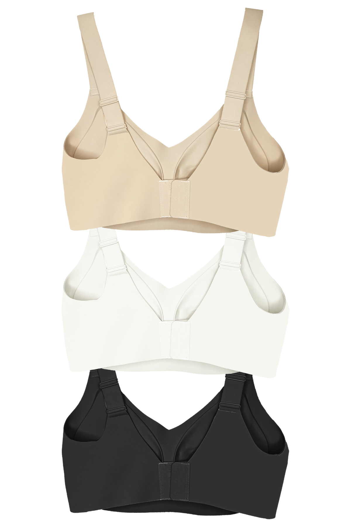 Seamless Bra - Curve | Lazer Kesim Dikişsiz Toparlayıcı Büyük Beden Kadın Sütyen 3lü Paket-2