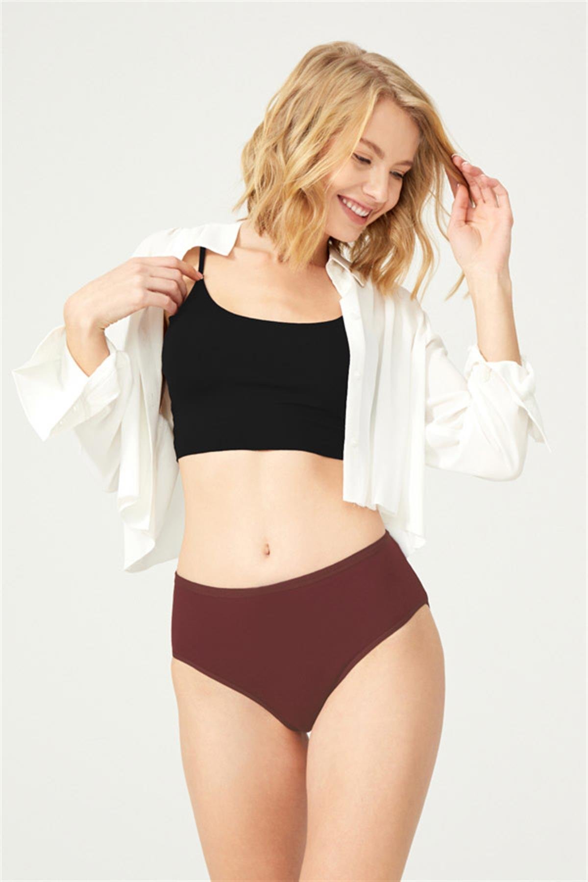 Pamuklu Geniş Kenarlı Bato Külot 5li Paket-2