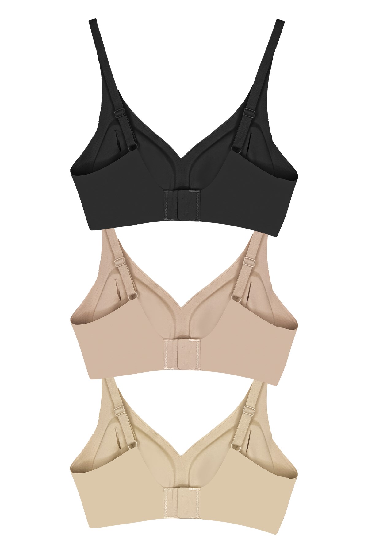 Seamless Bra - Wave | Lazer Kesim Dikişsiz Dalga Detaylı Balensiz Kadın Sütyen 3lü Paket-2