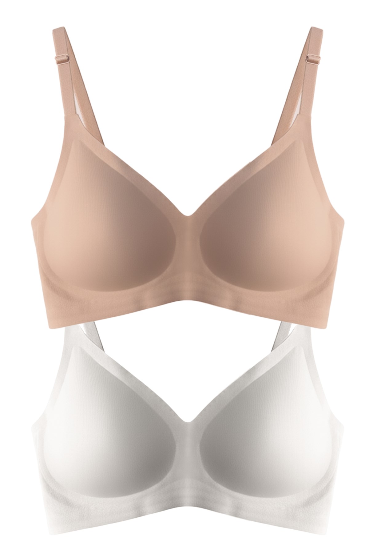 Seamless Bra - Soft | Lazer Kesim Balensiz Ayarlanabilir Askılı Dikişsiz Kadın Sütyen 2li Paket-4