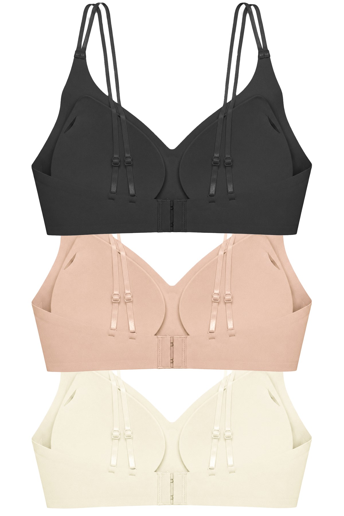 Seamless Bra - Viora | Lazer Kesim Balensiz Kontur Kabartma Detay Dikişsiz Kadın Sütyen 3lü Paket-2