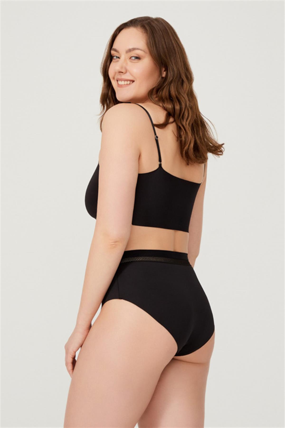 Lazer Kesim Lastik Detaylı Büyük Beden Bikini Külot 5li Paket-4