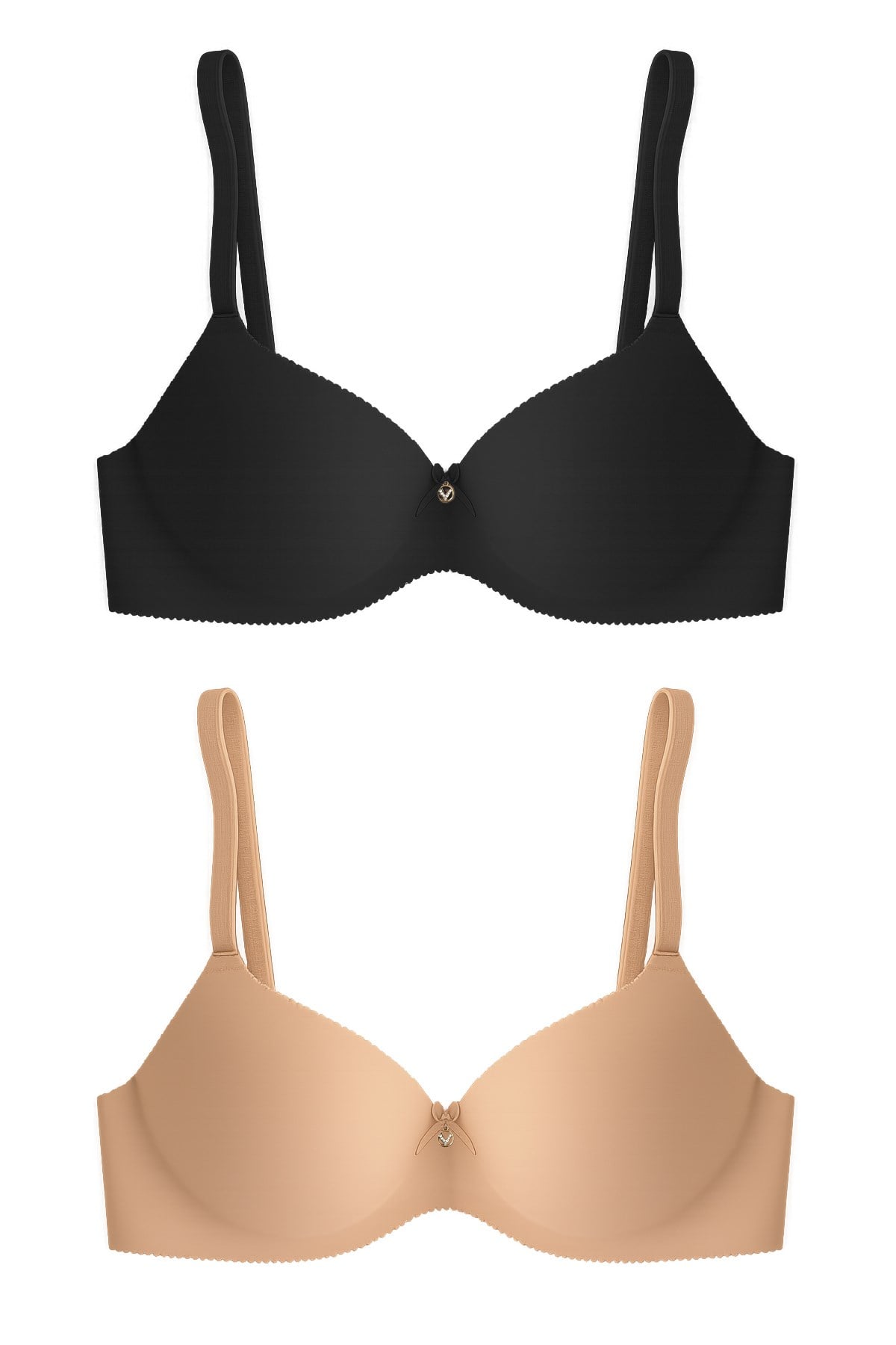 Seamless Bra - Selene | Lazer Kesim Balenli Yarım Dolgulu Push Up Straplez Kadın Sütyen 2li Paket