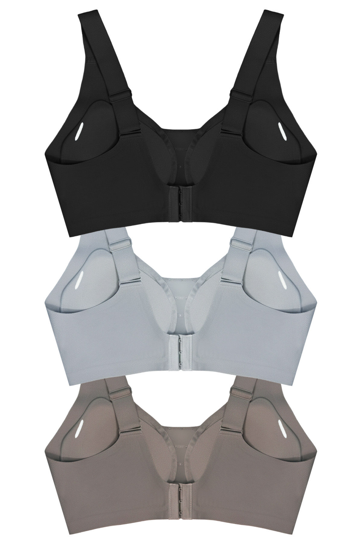 Seamless Bra - Balance | Lazer Kesim Taşlı Dikişsiz Toparlayıcı Büyük Beden Kadın Sütyen 3lü Paket-2