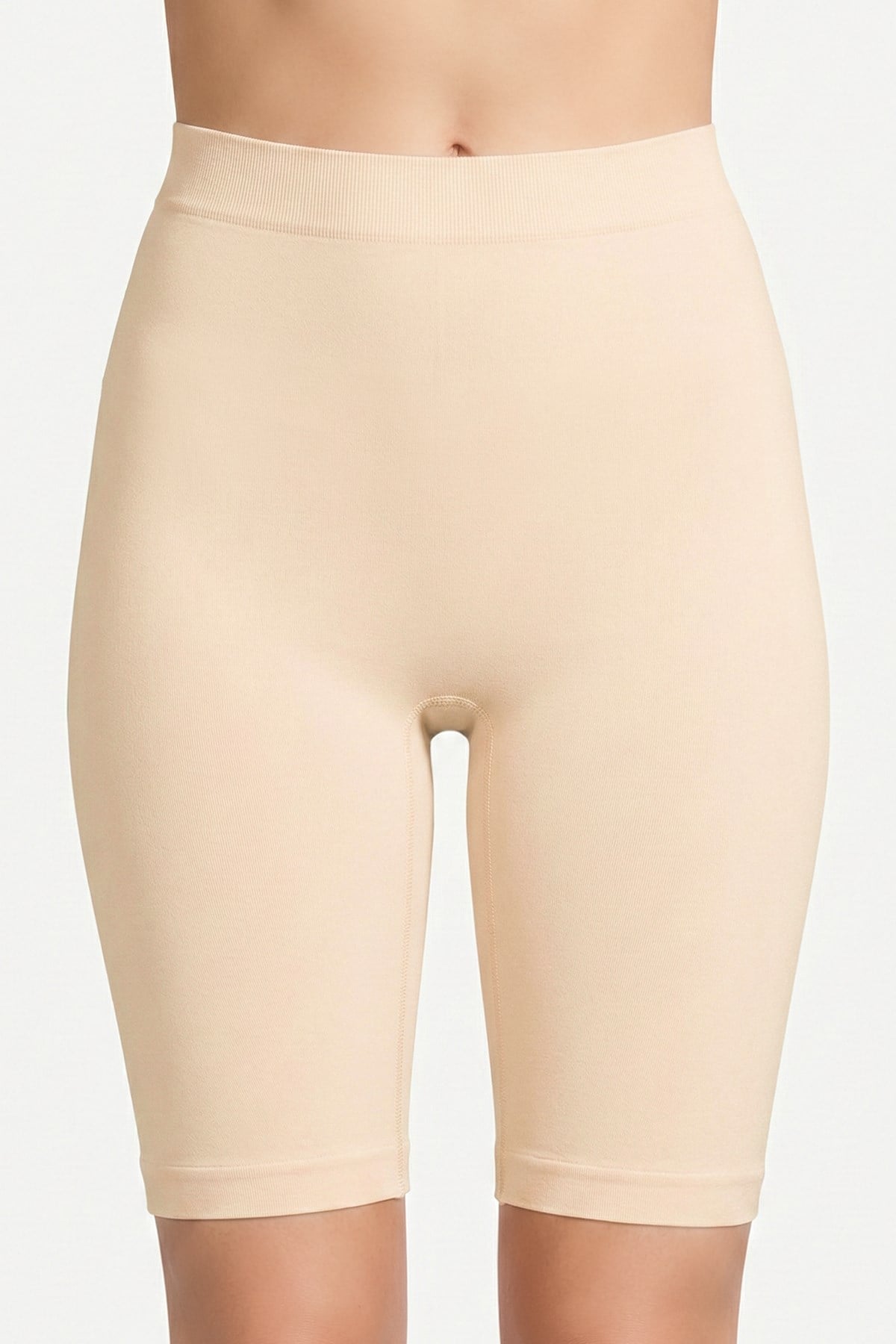 Cottonhill Premium - Kadın Ten Ultra-Rahat Seamless Yüksek Bel Uzun Paça Boxer