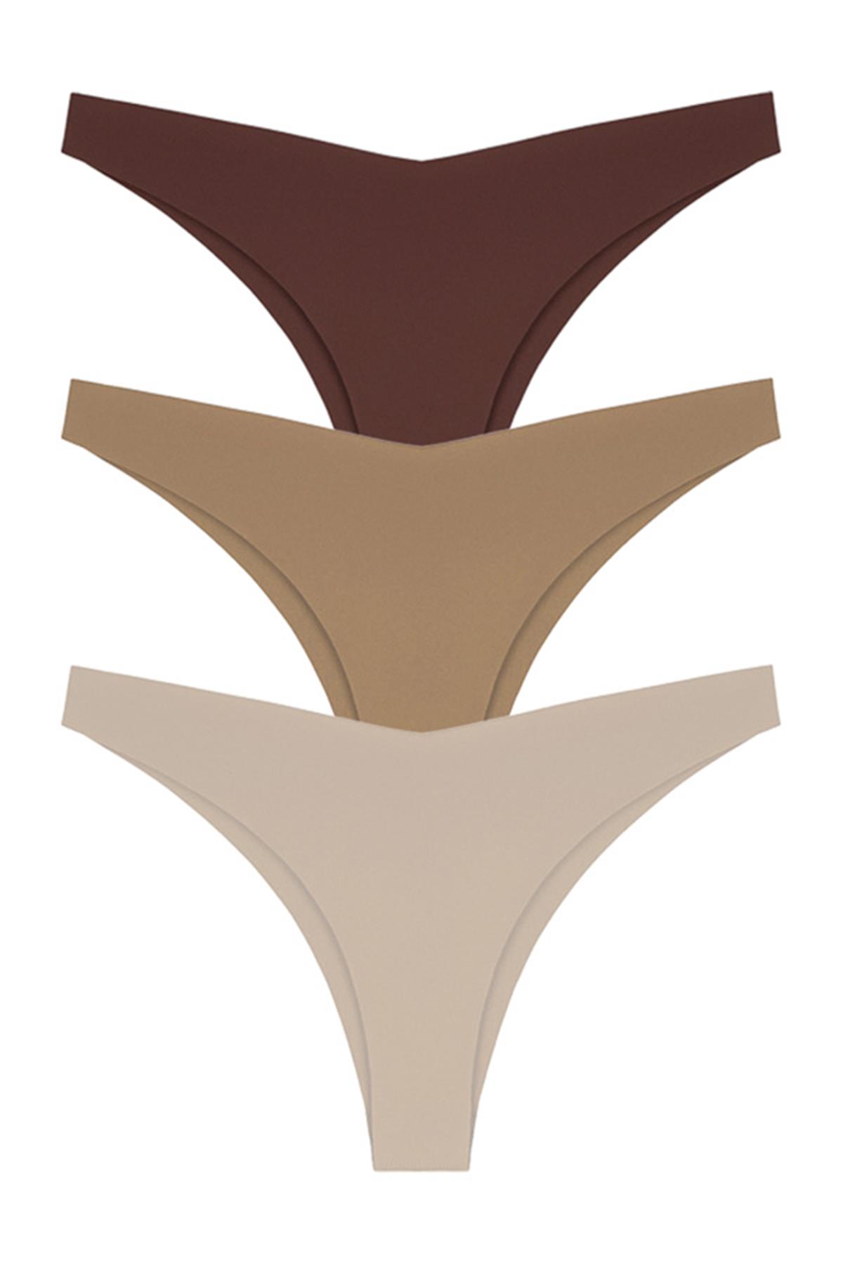 Lazer Kesim Kadın Brezilya Külot 3lü Paket-2