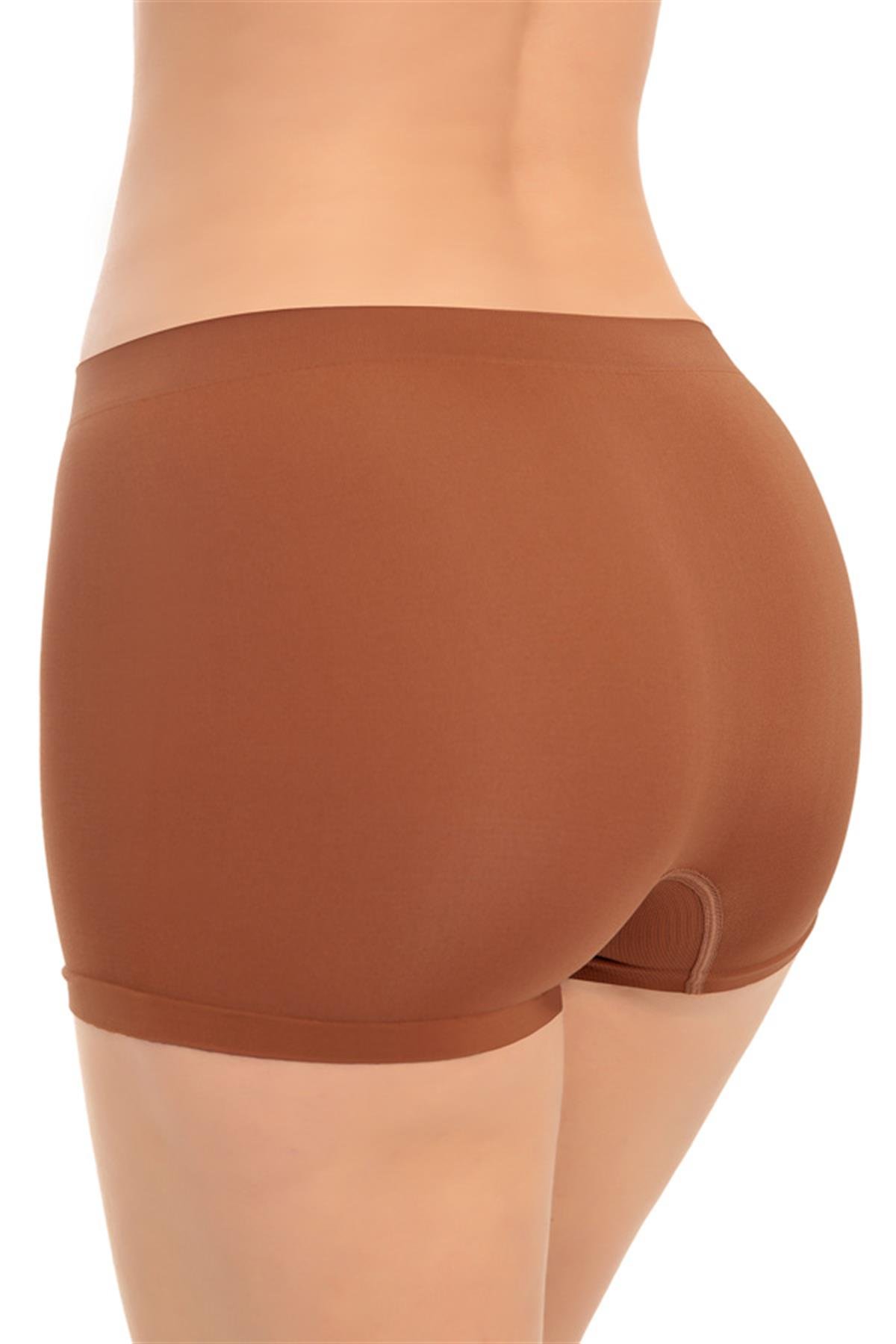 Cottonhill Premium - Kadın Kahverengi Ultra-Rahat Seamless Boxer