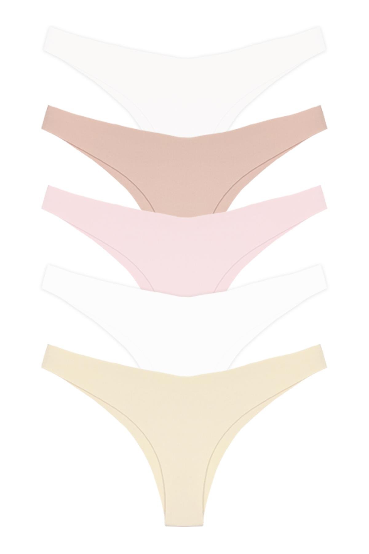 Basic İz Yapmayan Lazer Kesim Brezilya Külot 5li Paket