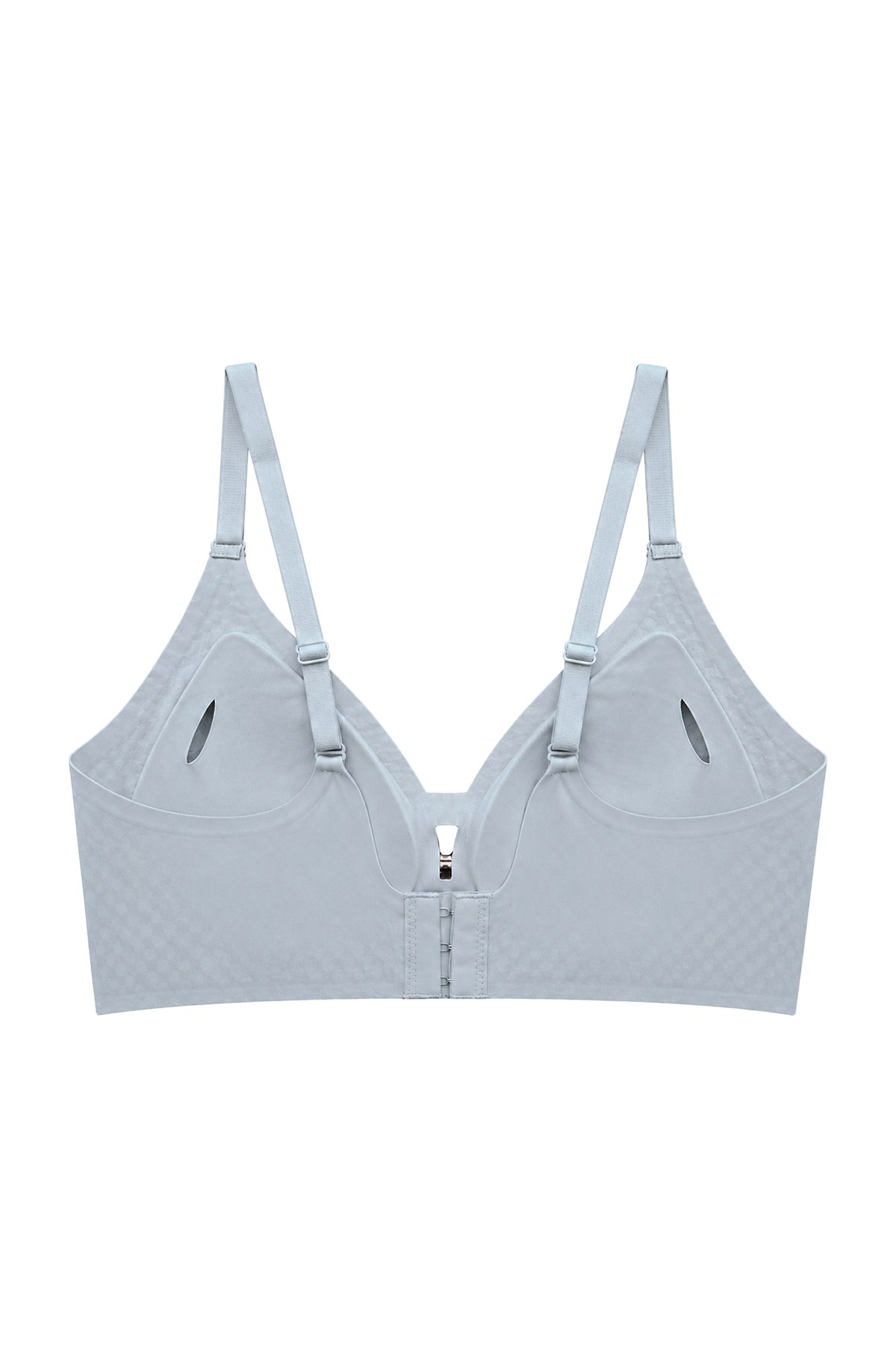 Seamless Bra - Elune | Gri Lazer Kesim Balensiz Dekolte Taş Detaylı Dikişsiz Kadın Sütyen