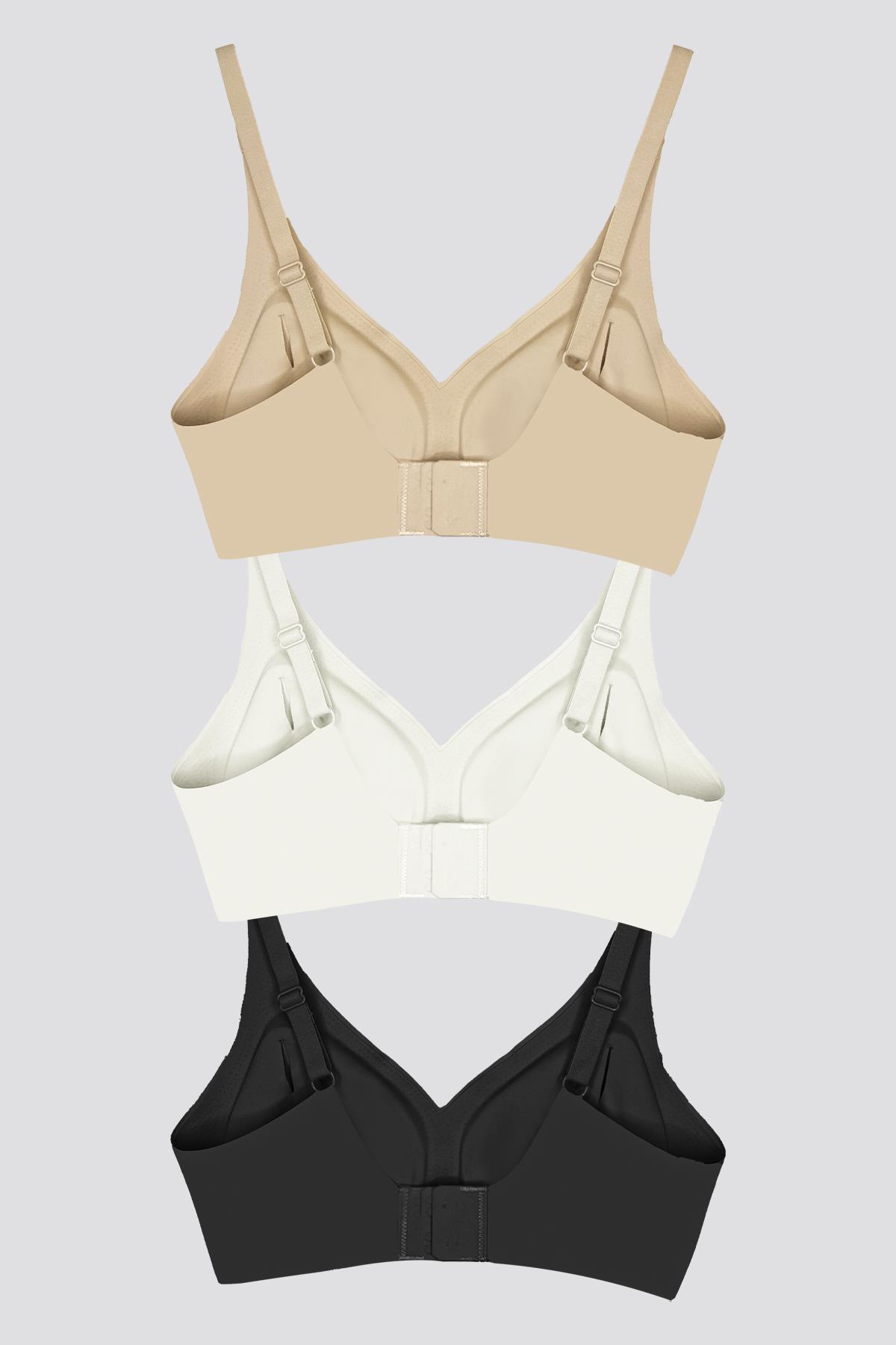 Seamless Bra - Wave | Lazer Kesim Dikişsiz Dalga Detaylı Balensiz Kadın Sütyen 3lü Paket